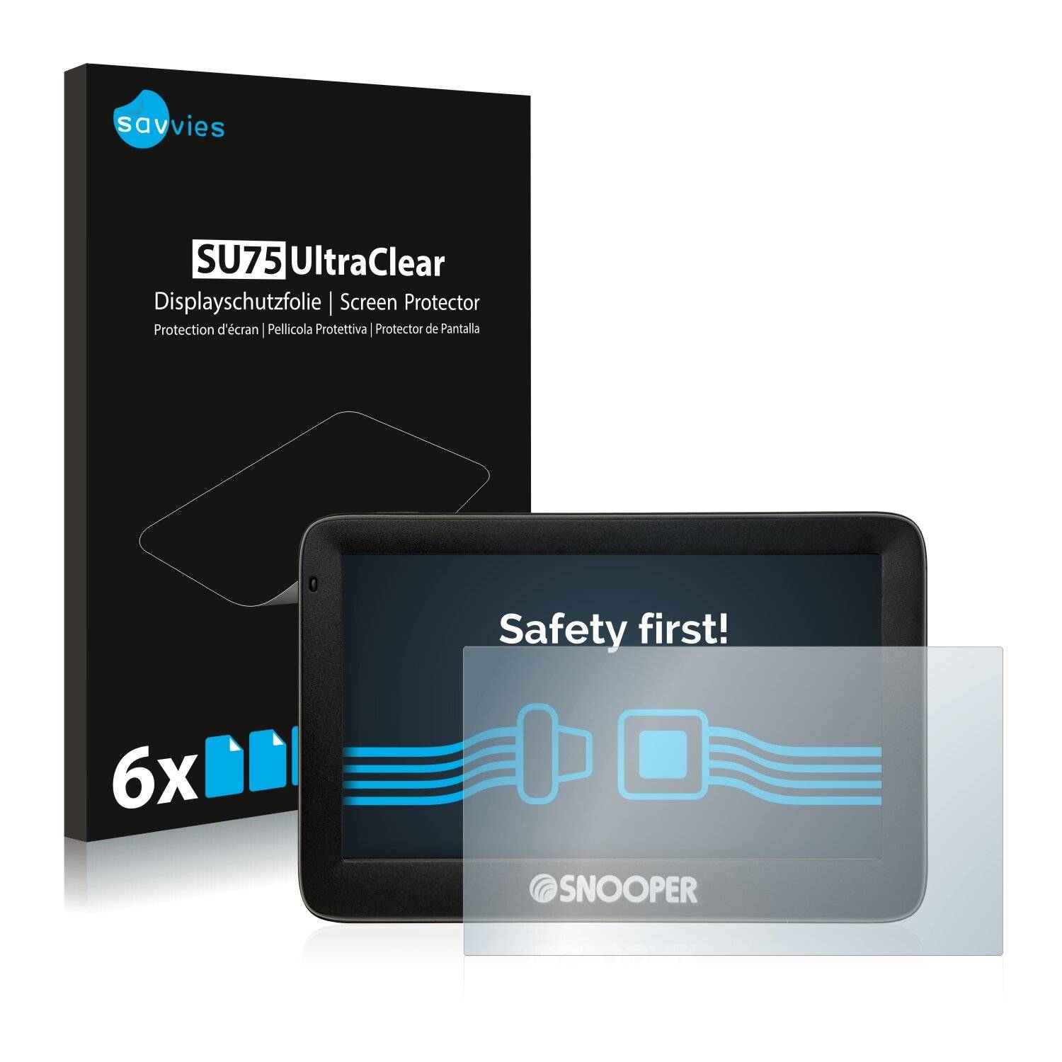 6x Savvies SU75 Displayschutzfolie für Snooper Truckmate Pro