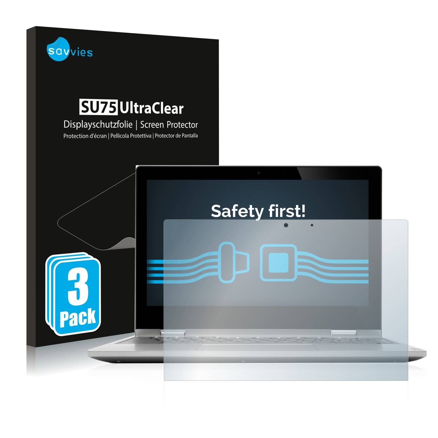 3x Savvies SU75 Displayschutzfolie für Lenovo Chromebook C340