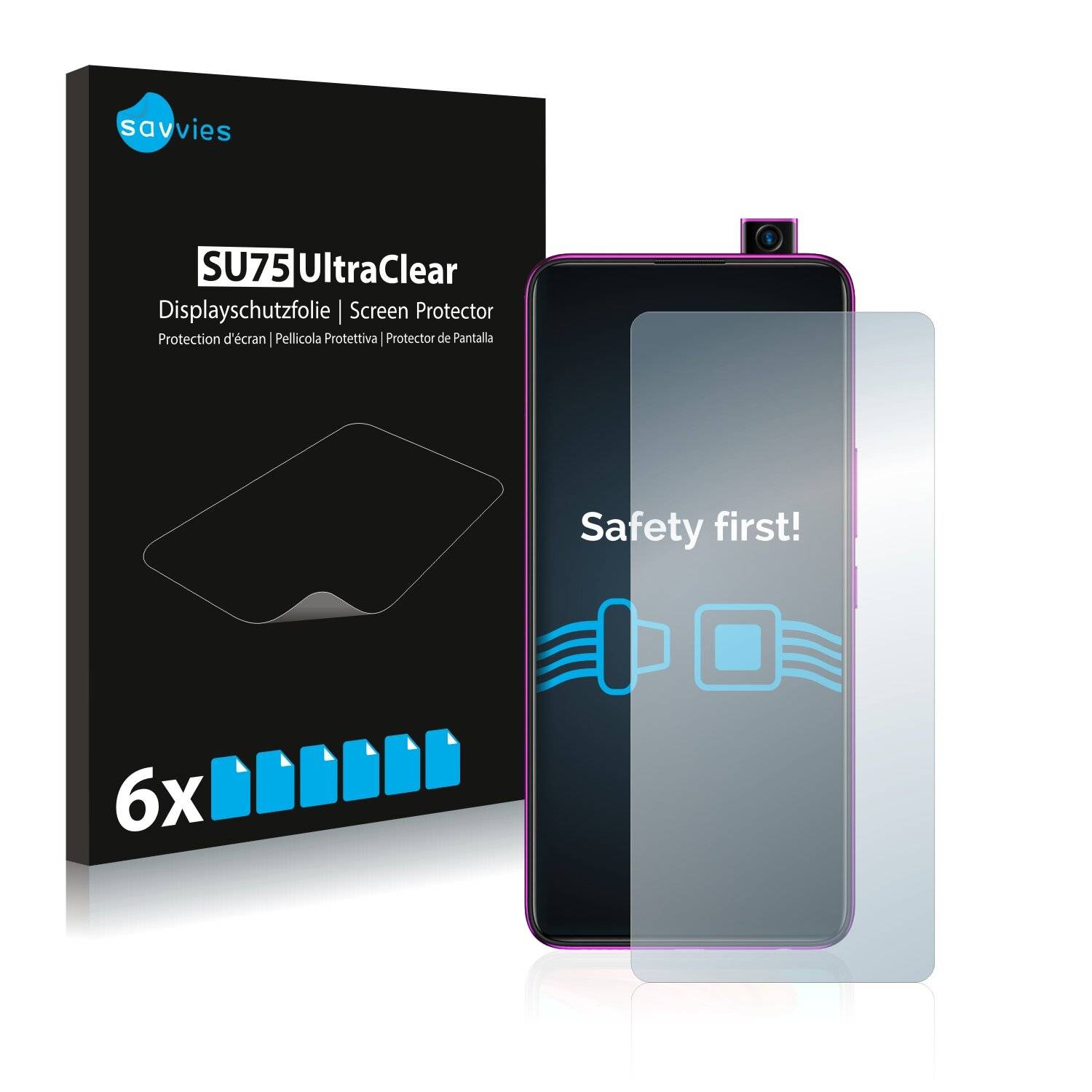 6x Savvies SU75 Displayschutzfolie für Infinix S5