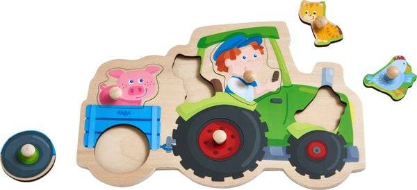 HABA - Greifpuzzle Lustige Traktorfahrt, 6 Teile