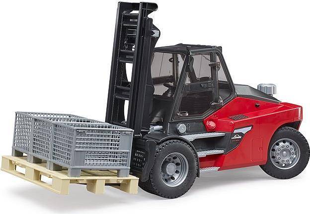Bruder Linde HT160 Gabelstapler mit Palette und 3 Gitterboxen (02513) (02513)