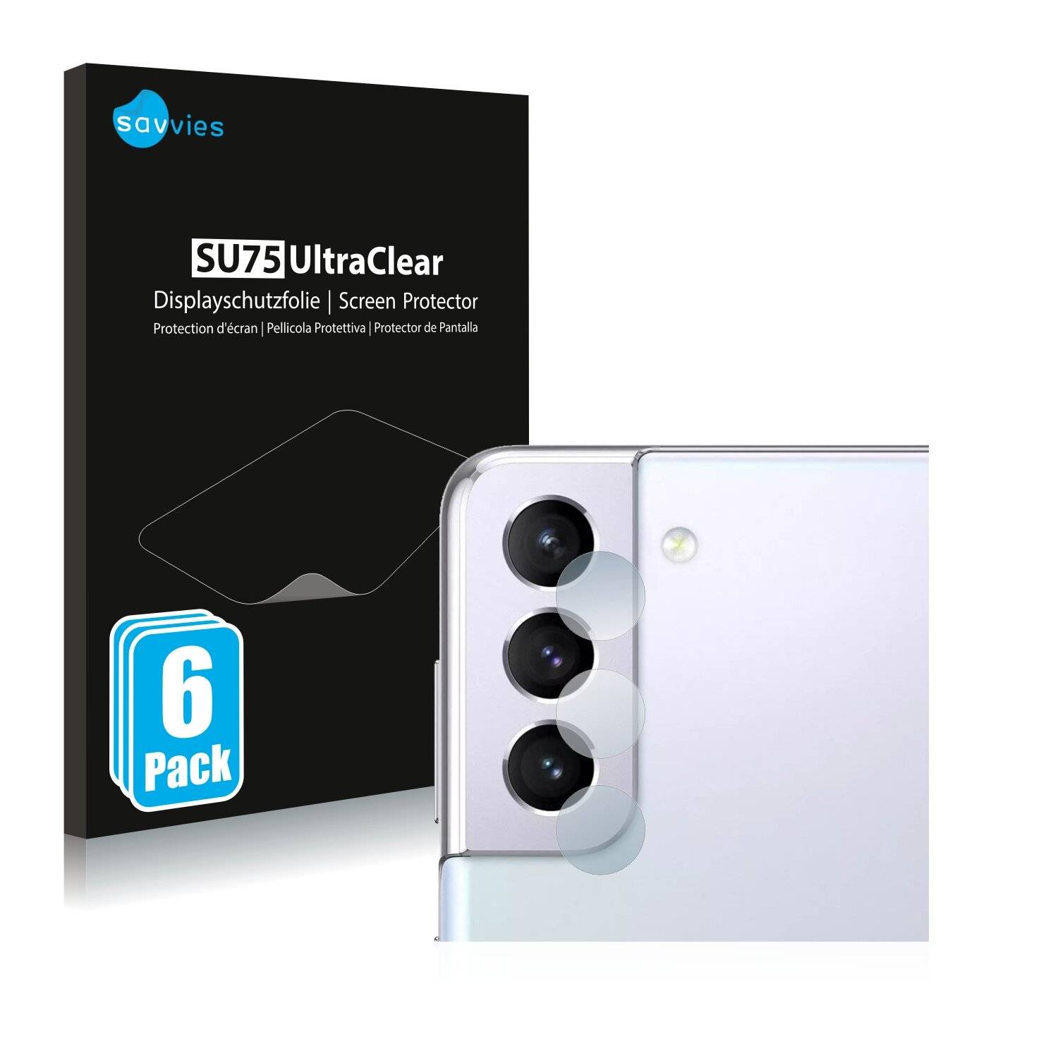 6x Savvies SU75 Displayschutzfolie für Samsung Galaxy S21 Plus 5G (NUR