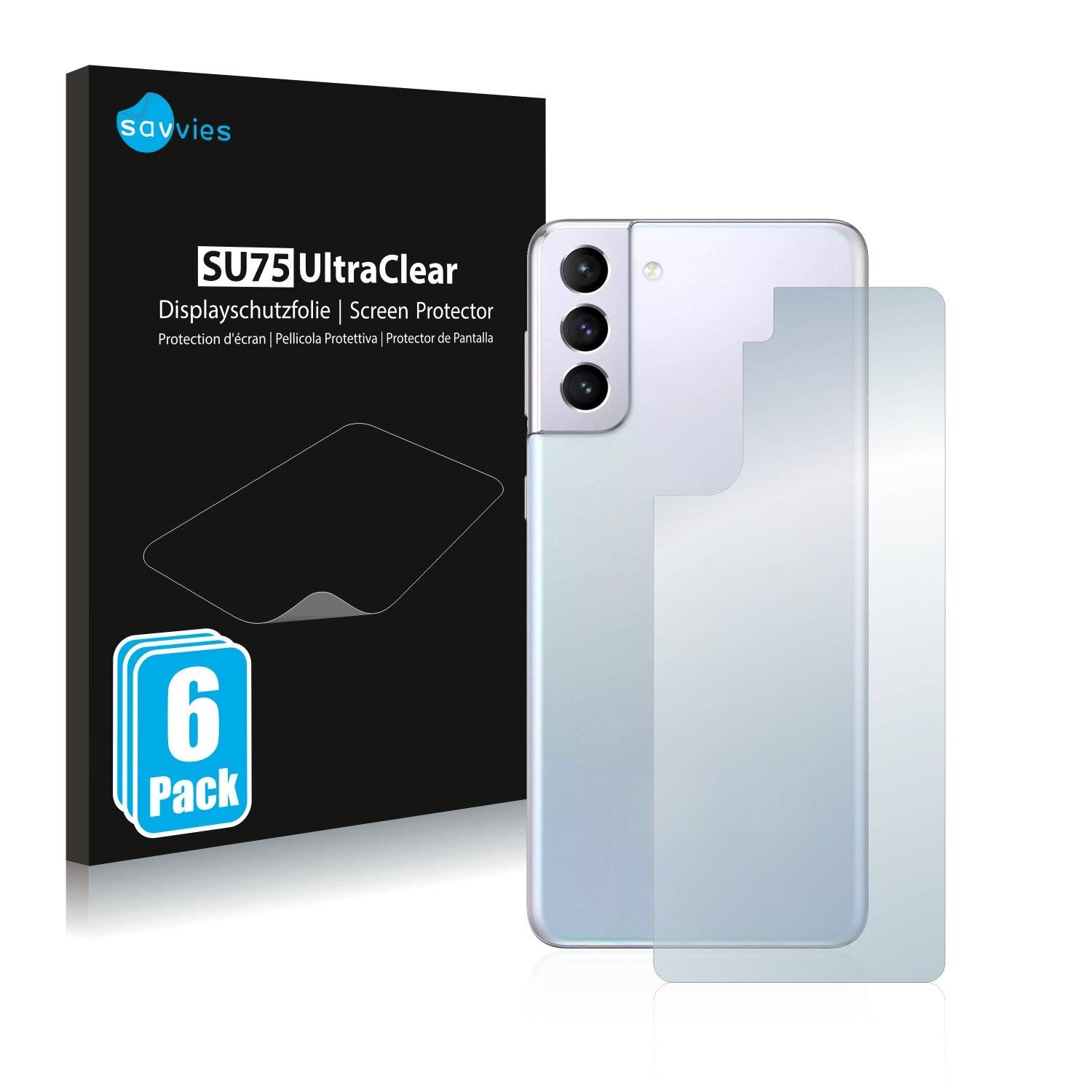 6x Savvies SU75 Displayschutzfolie für Samsung Galaxy S21 Plus 5G
