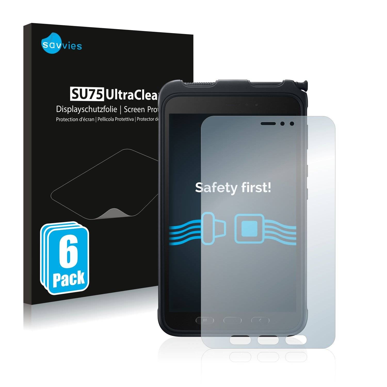 6x Savvies SU75 Displayschutzfolie für Samsung Galaxy Tab Active