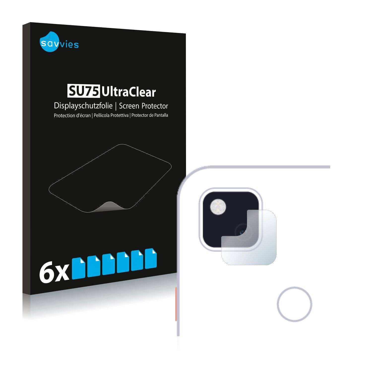 6x Savvies SU75 Displayschutzfolie für Google Pixel 4a (NUR