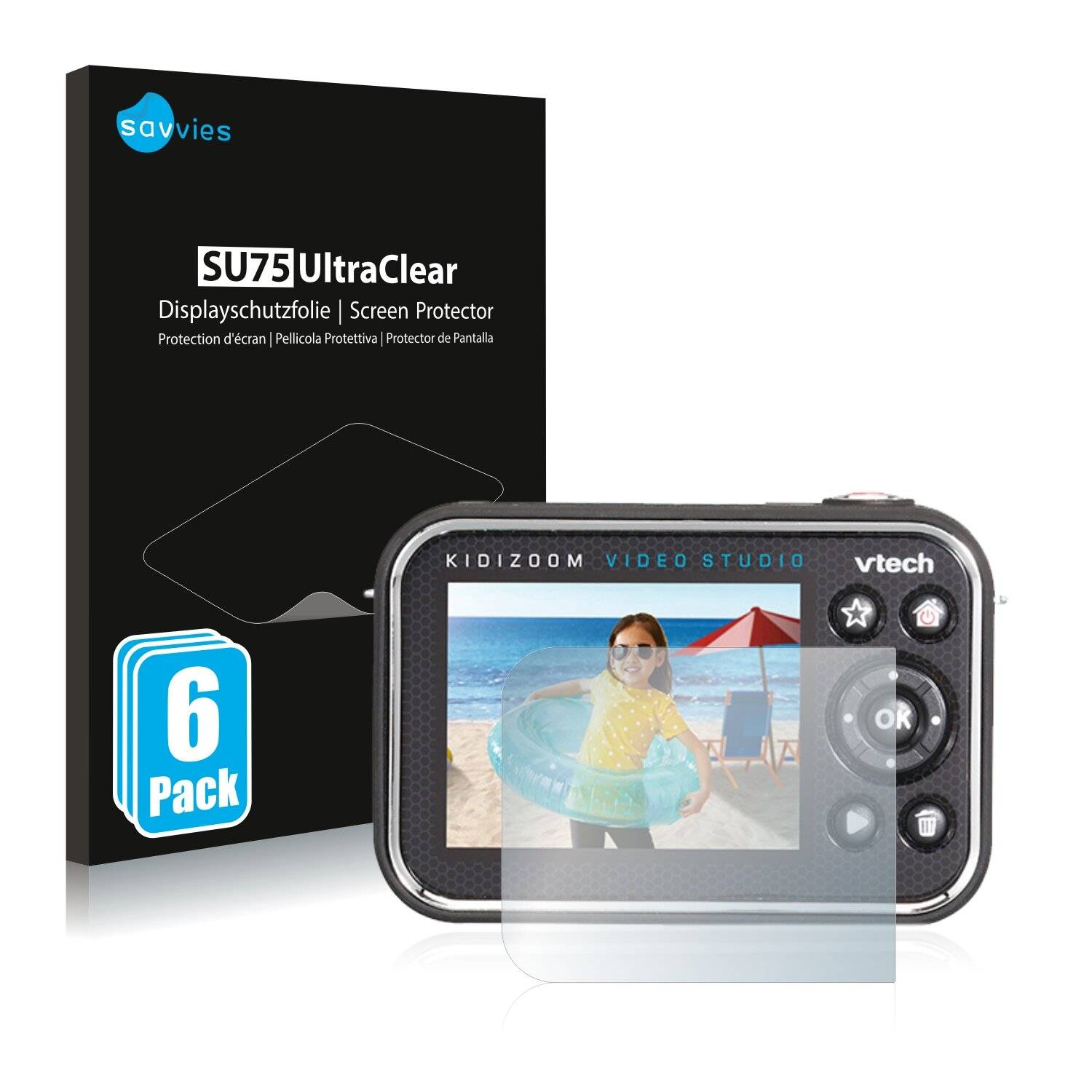 6x Savvies SU75 Displayschutzfolie für Vtech Kidizoom Video Studio
