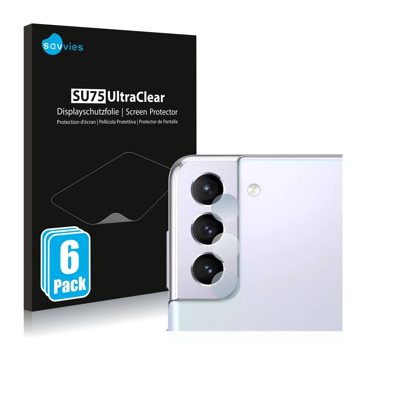 6x Savvies SU75 Displayschutzfolie für Samsung Galaxy S21 5G (NUR