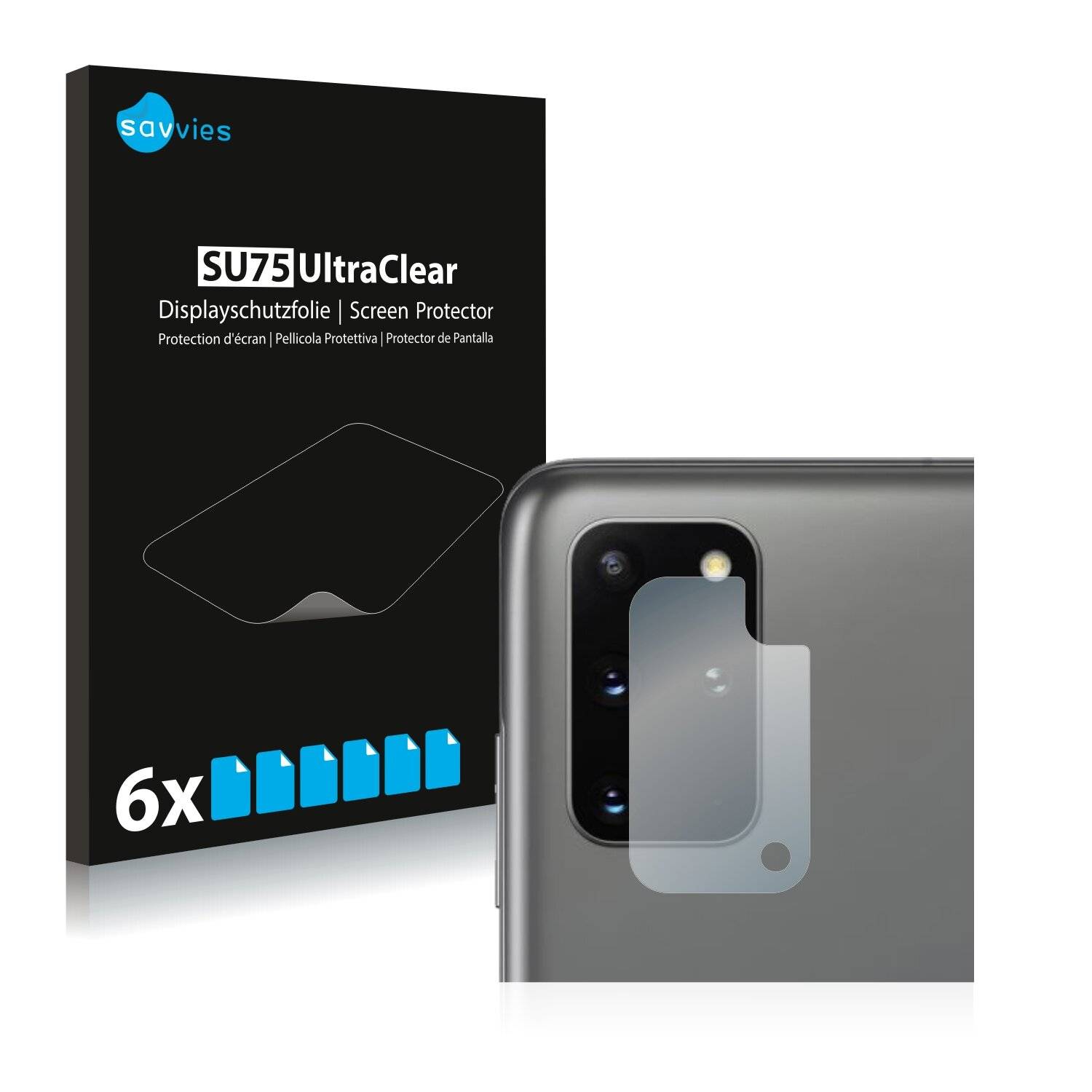 6x Savvies SU75 Displayschutzfolie für Samsung Galaxy S20 Plus (NUR