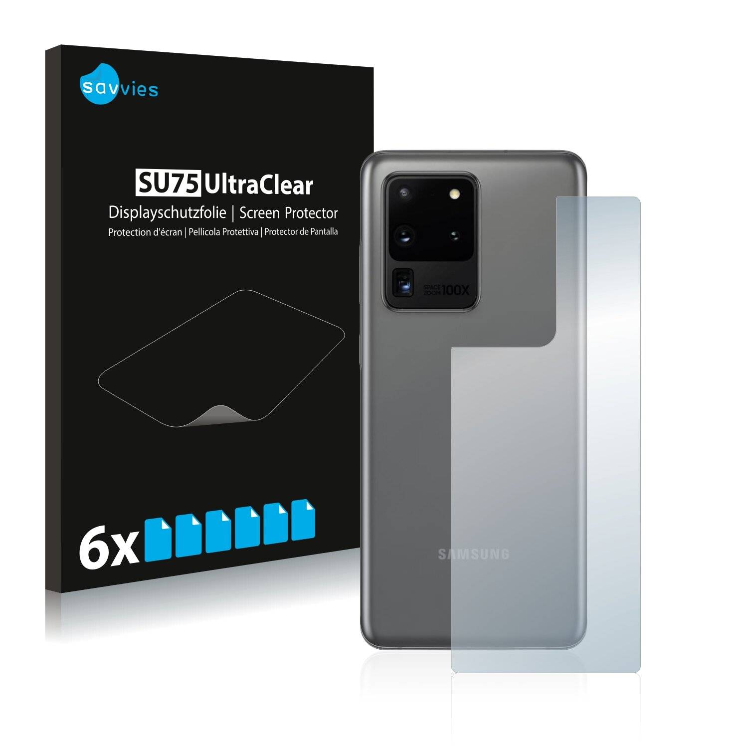 6x Savvies SU75 Displayschutzfolie für Samsung Galaxy S20 Ultra