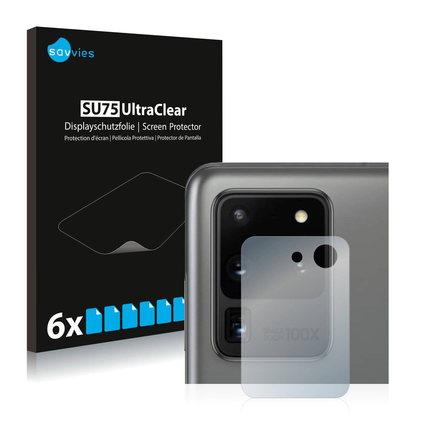 6x Savvies SU75 Displayschutzfolie für Samsung Galaxy S20 Ultra (NUR