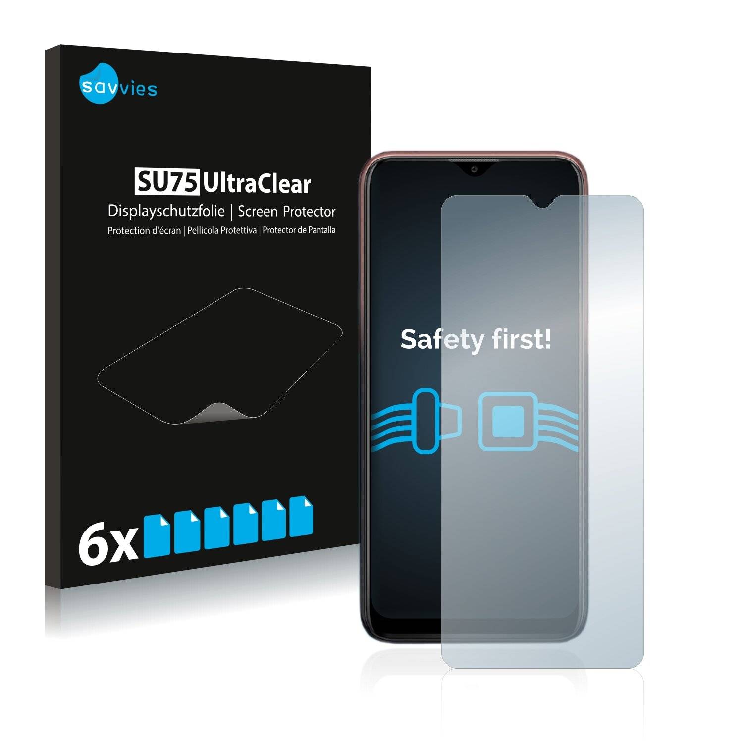 6x Savvies SU75 Displayschutzfolie für Wiko View 4