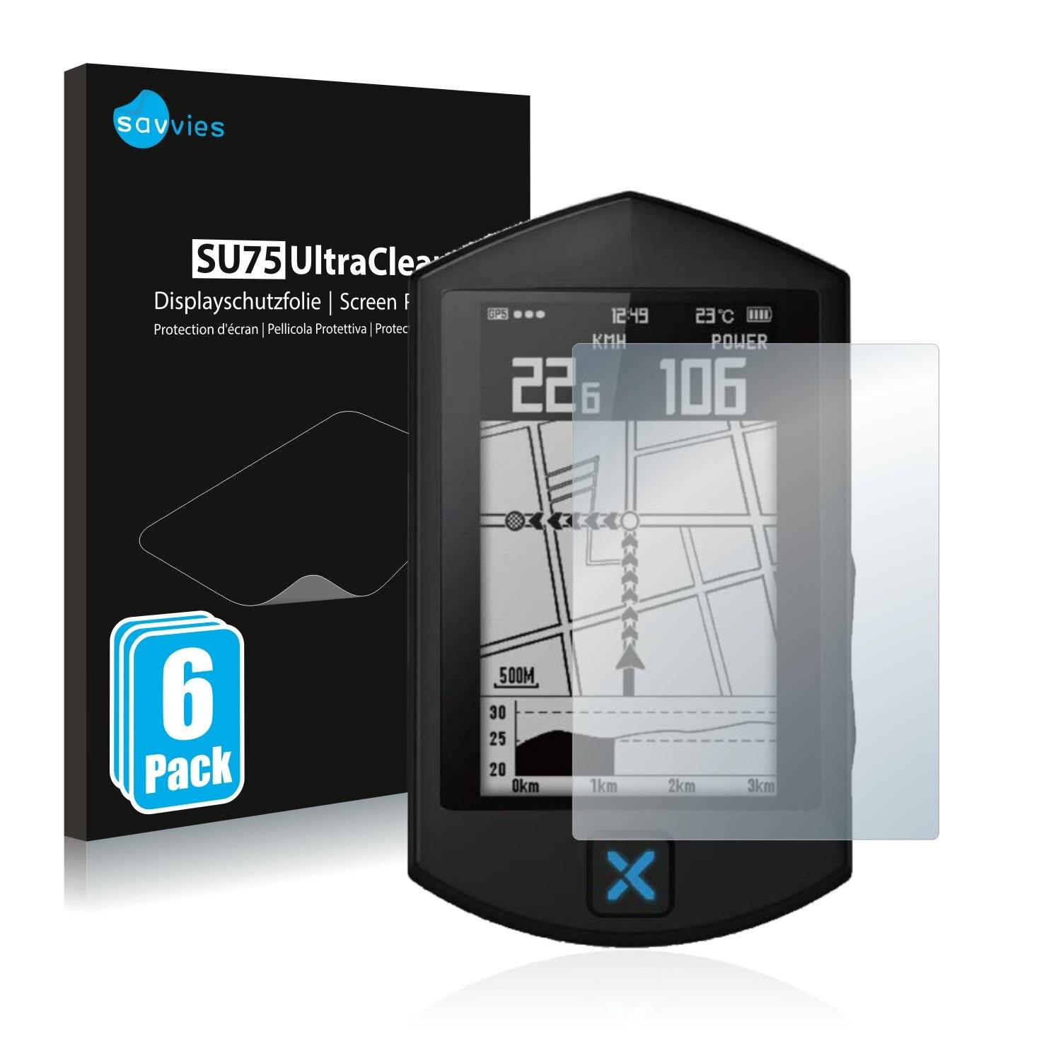 6x Savvies SU75 Displayschutzfolie für Xoss