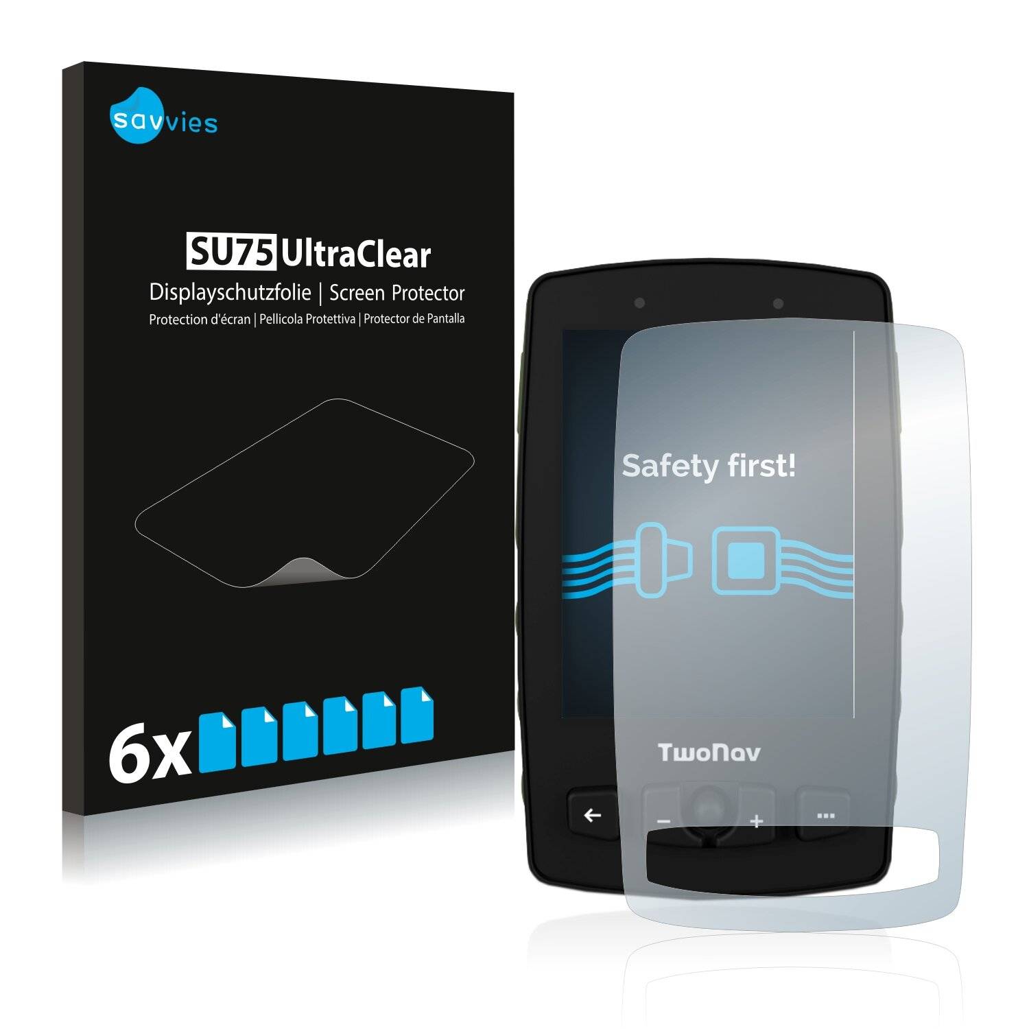 6x Savvies SU75 Displayschutzfolie für TwoNav Aventura