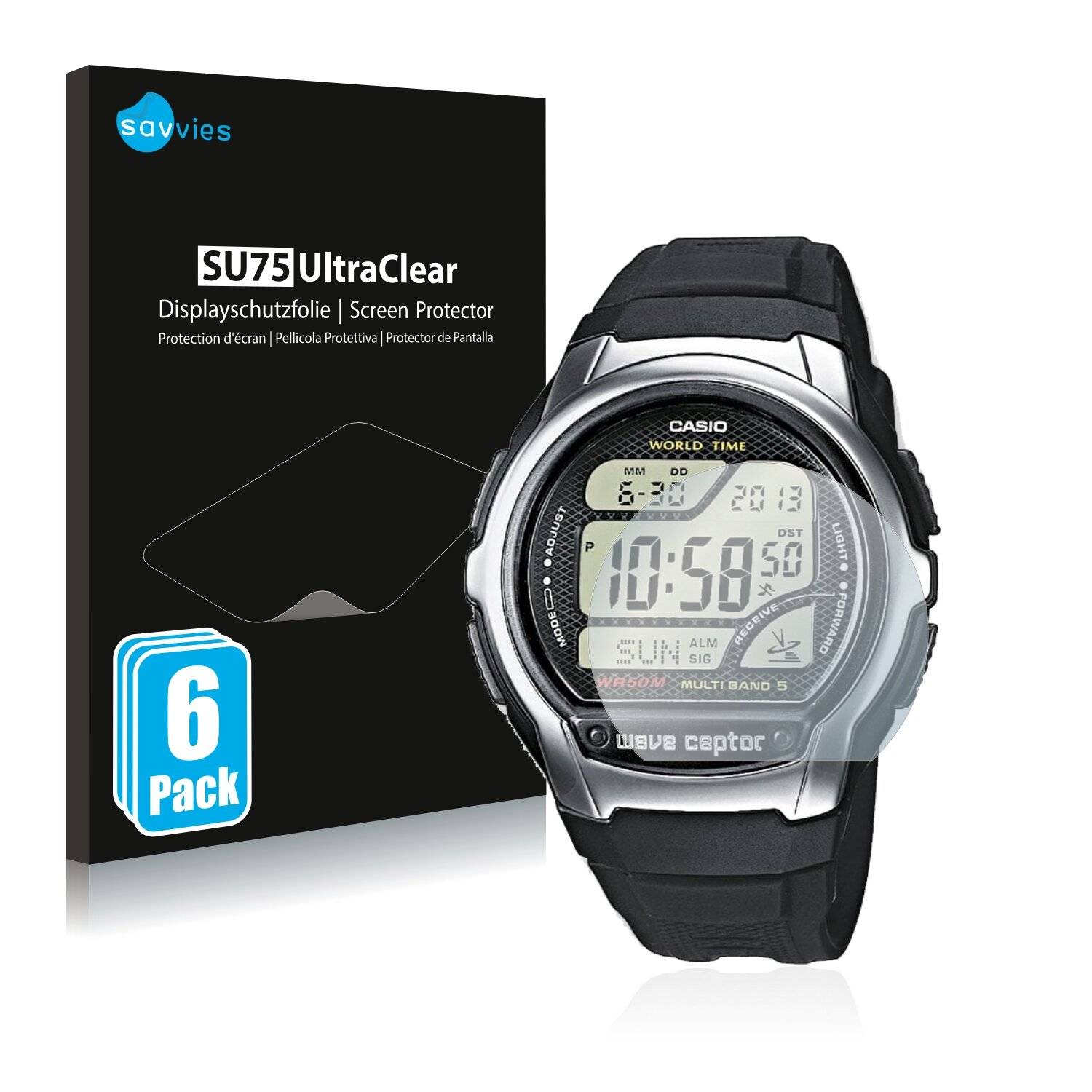 6x Savvies SU75 Displayschutzfolie für Casio