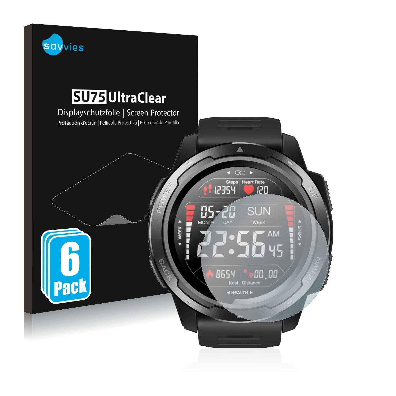 6x Savvies SU75 Displayschutzfolie für Zeblaze Vibe