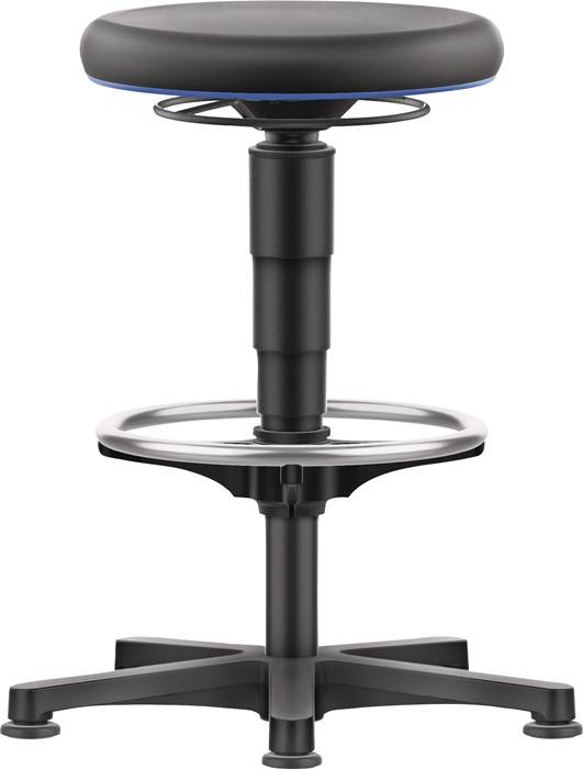 Drehhocker Bodengleiter u.Fußring Kunstleder Kunstleder schwarz