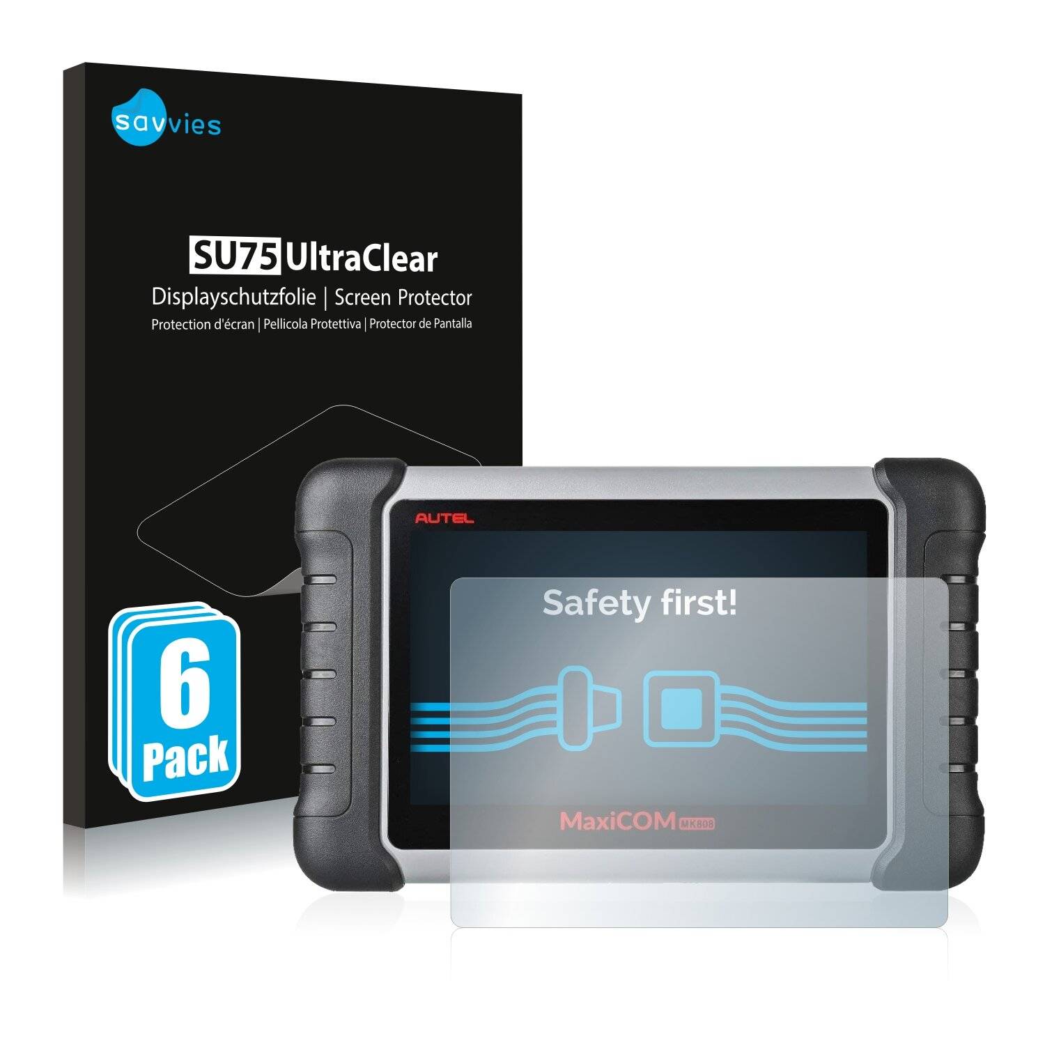 6x Savvies SU75 Displayschutzfolie für Autel MaxiCOM