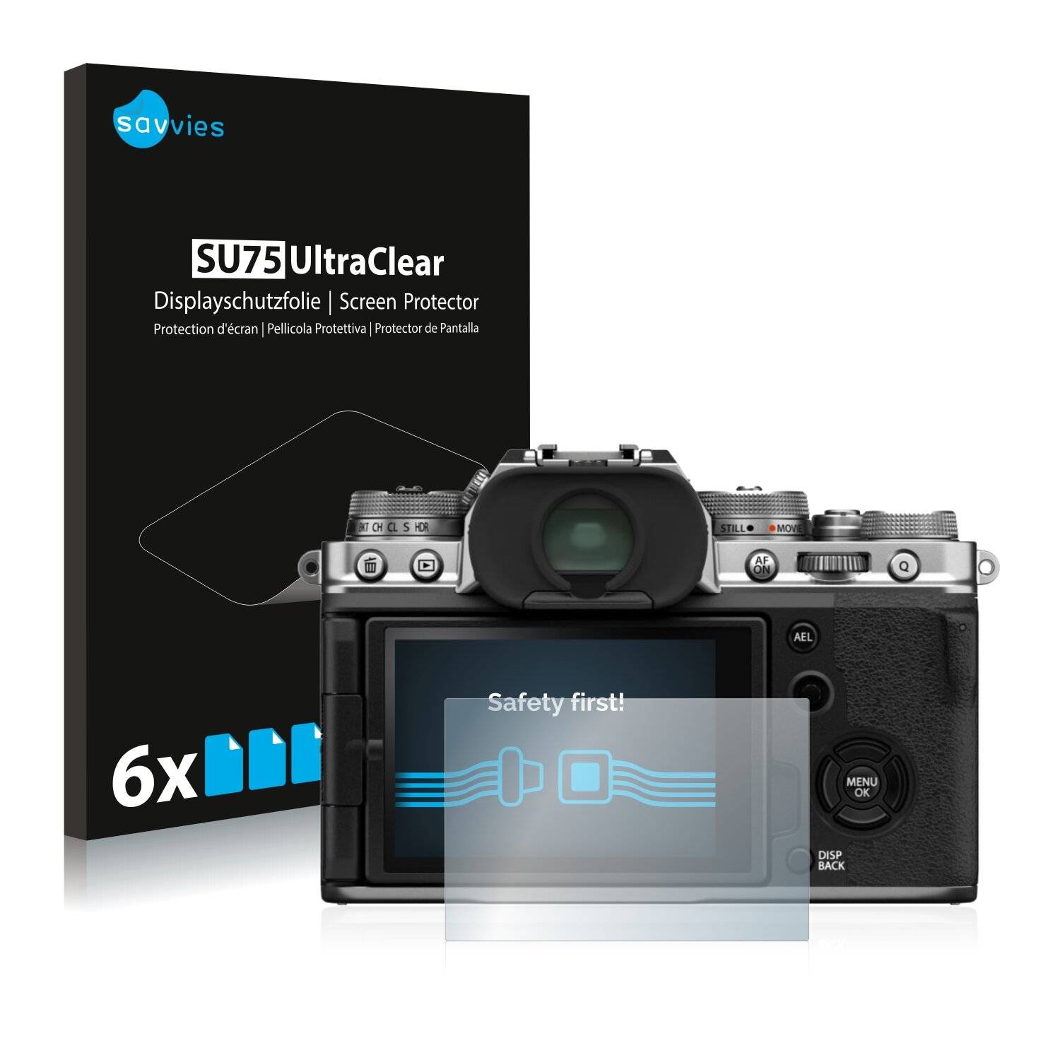 6x Savvies SU75 Displayschutzfolie für Fujifilm