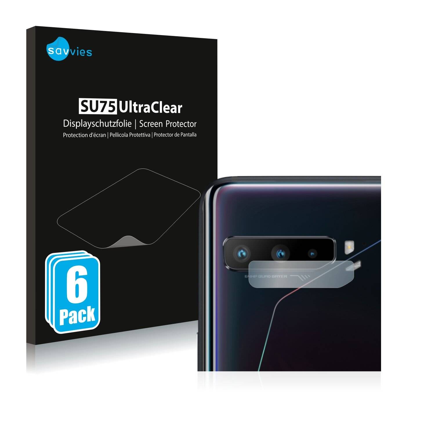 6x Savvies SU75 Displayschutzfolie für Asus ROG Phone 3 Strix (NUR