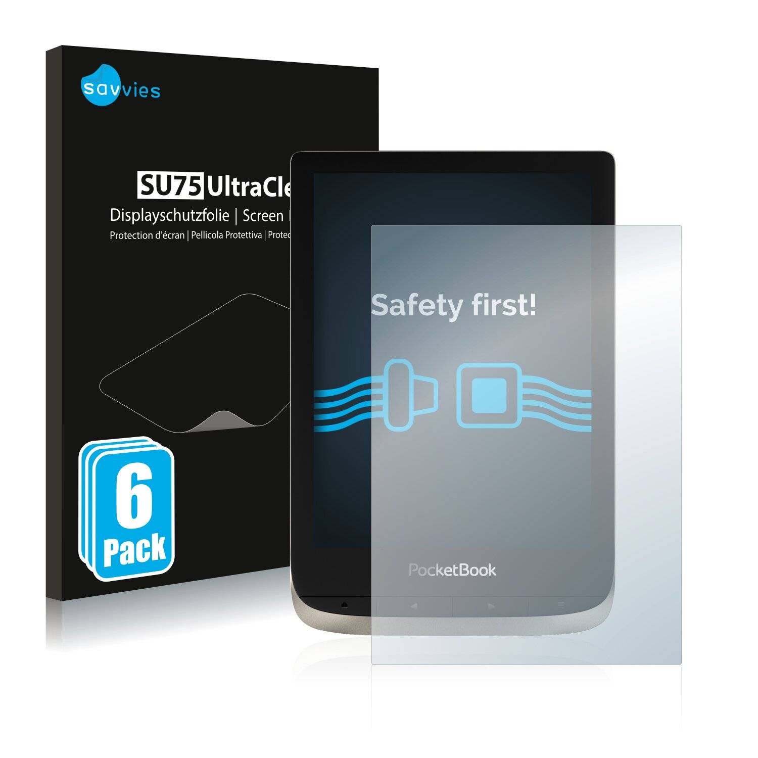6x Savvies SU75 Displayschutzfolie für PocketBook