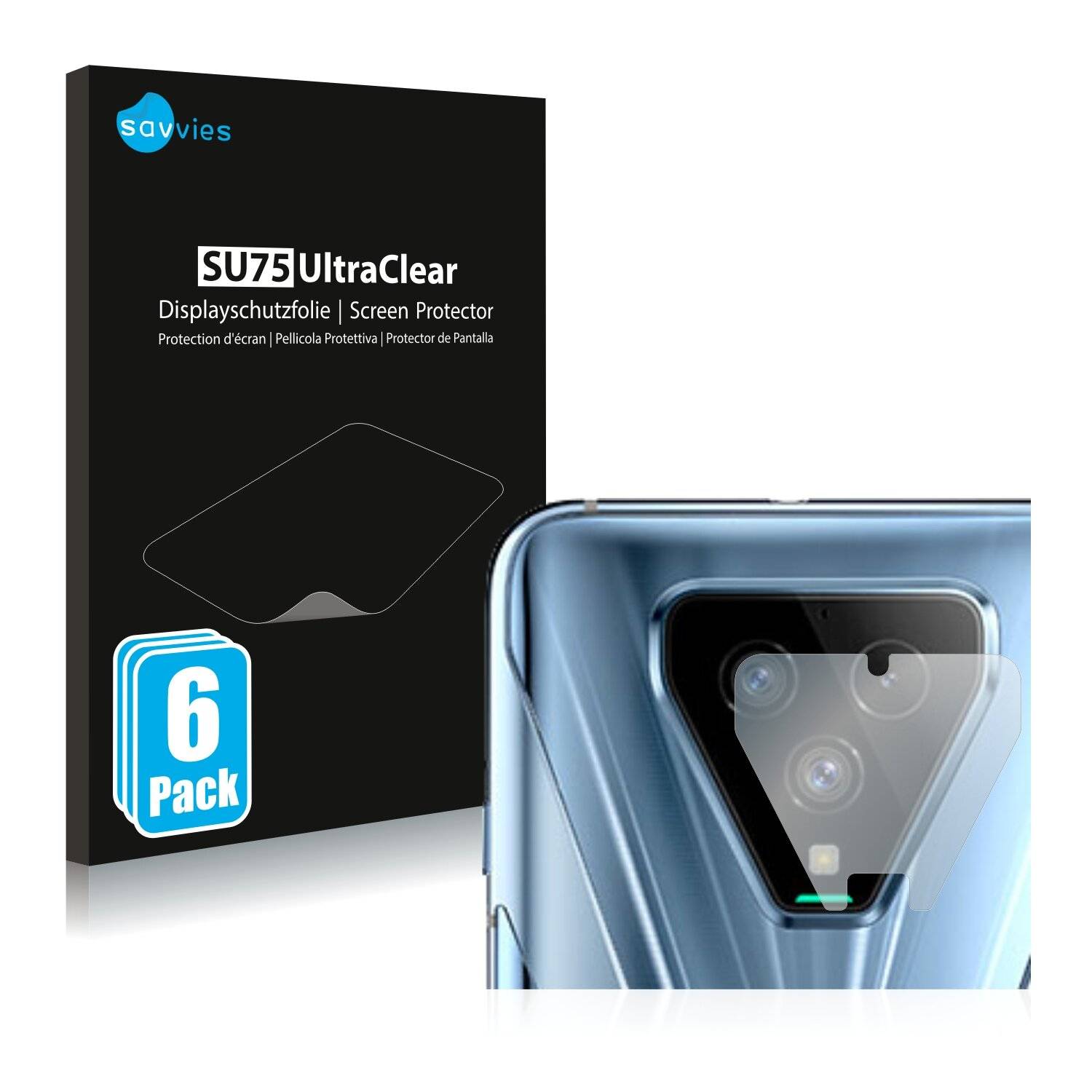 6x Savvies SU75 Displayschutzfolie für Xiaomi Black Shark 3S (NUR