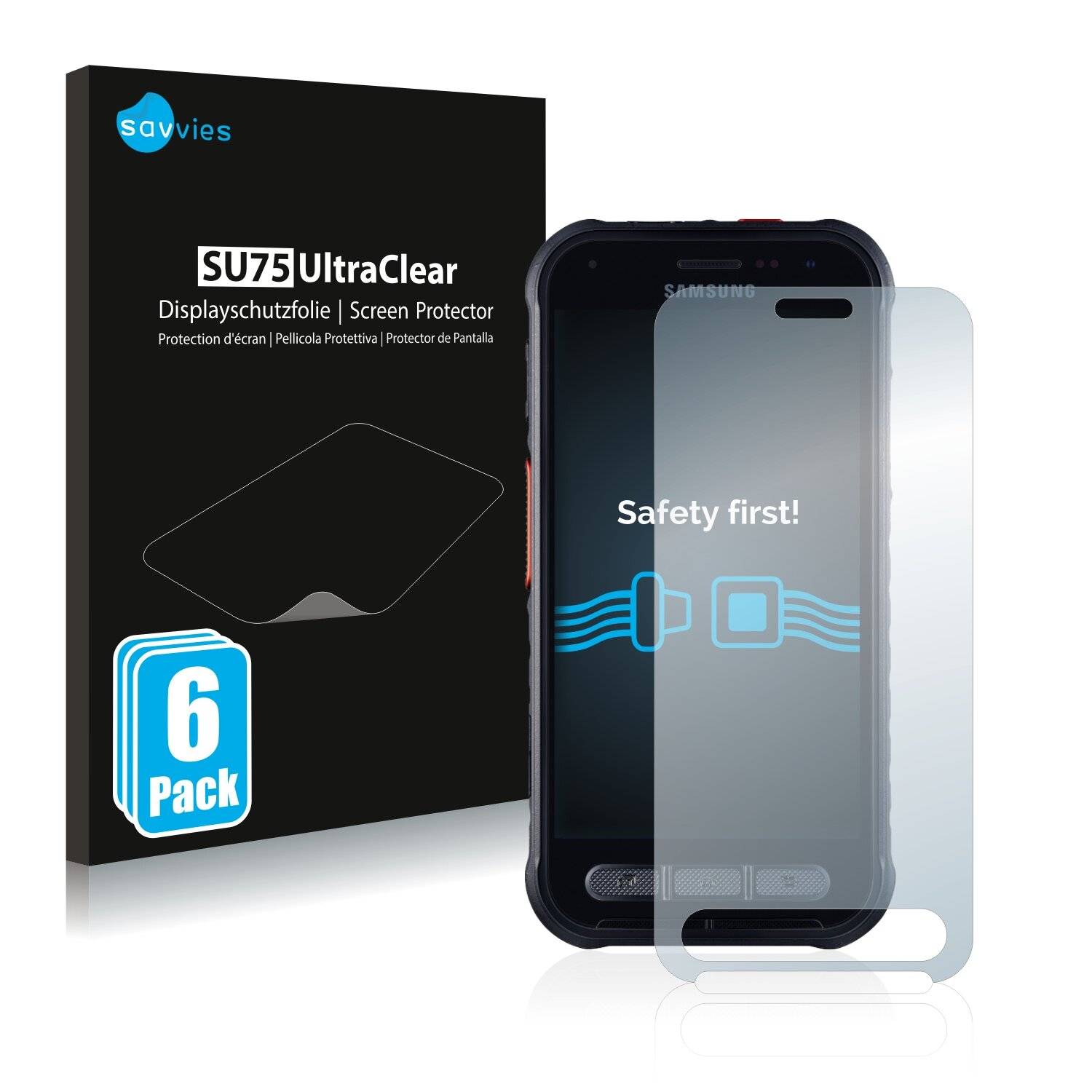6x Savvies SU75 Displayschutzfolie für Samsung Galaxy Xcover FieldPro