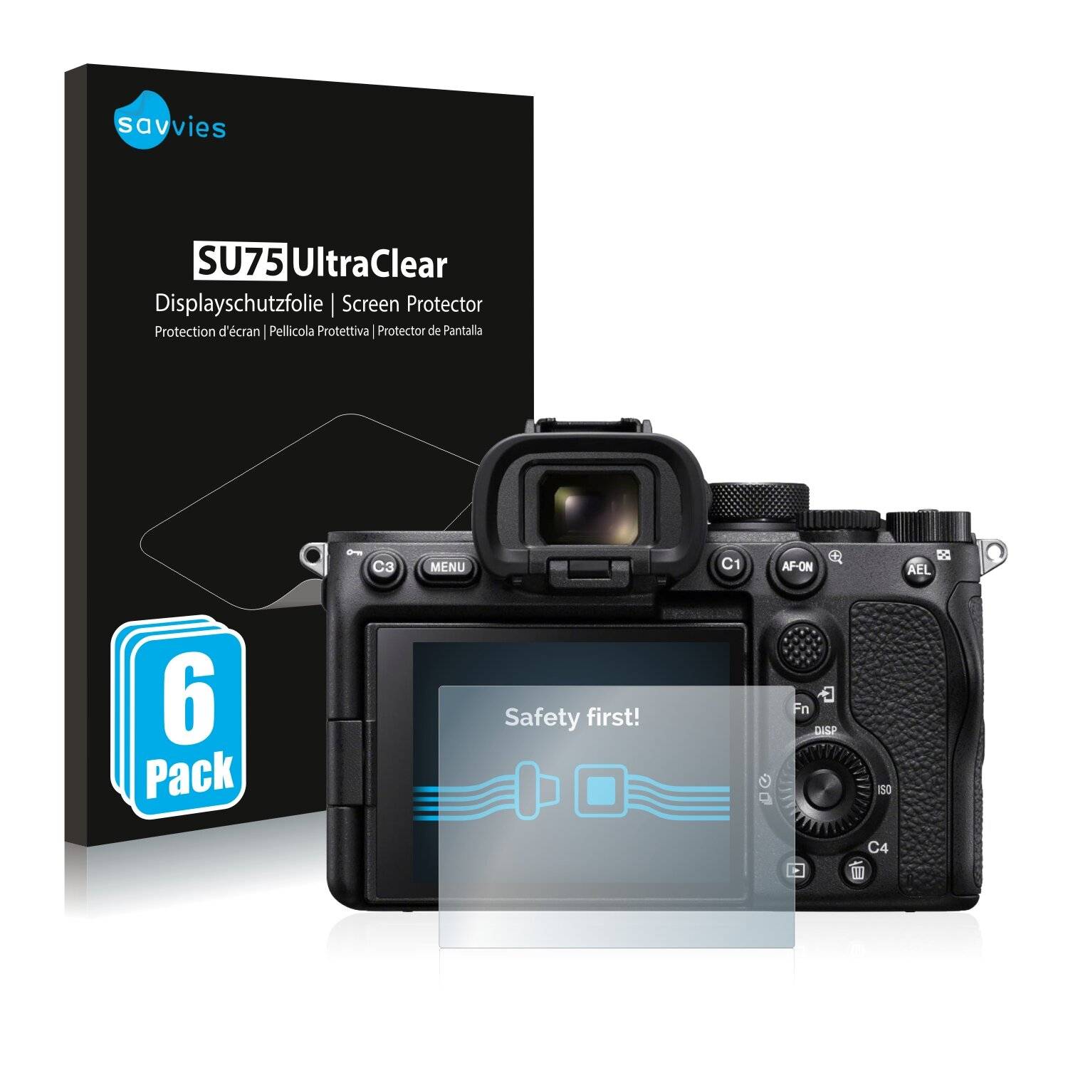 6x Savvies SU75 Displayschutzfolie für Sony Alpha 7S