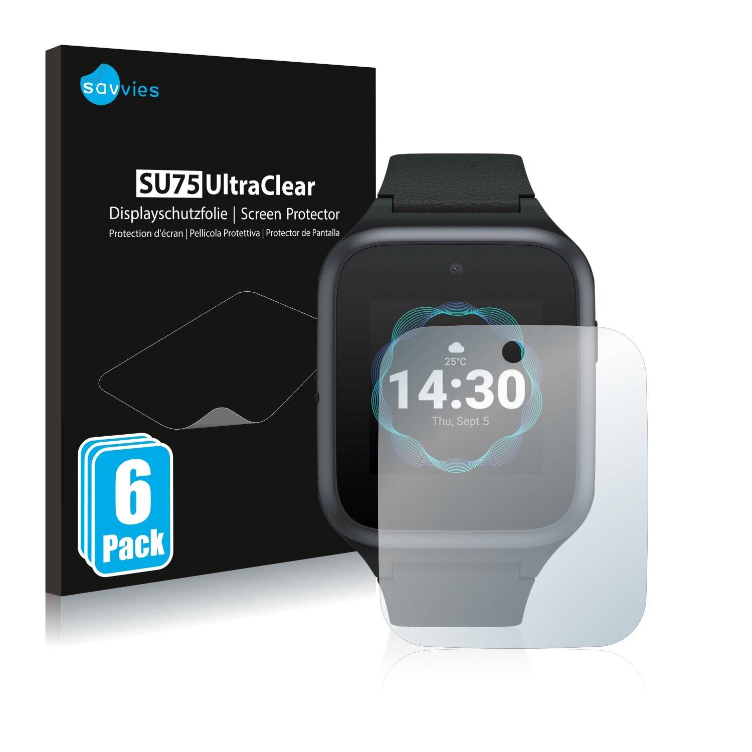 6x Savvies SU75 Displayschutzfolie für TCL Movetime FamilyWatch Senior