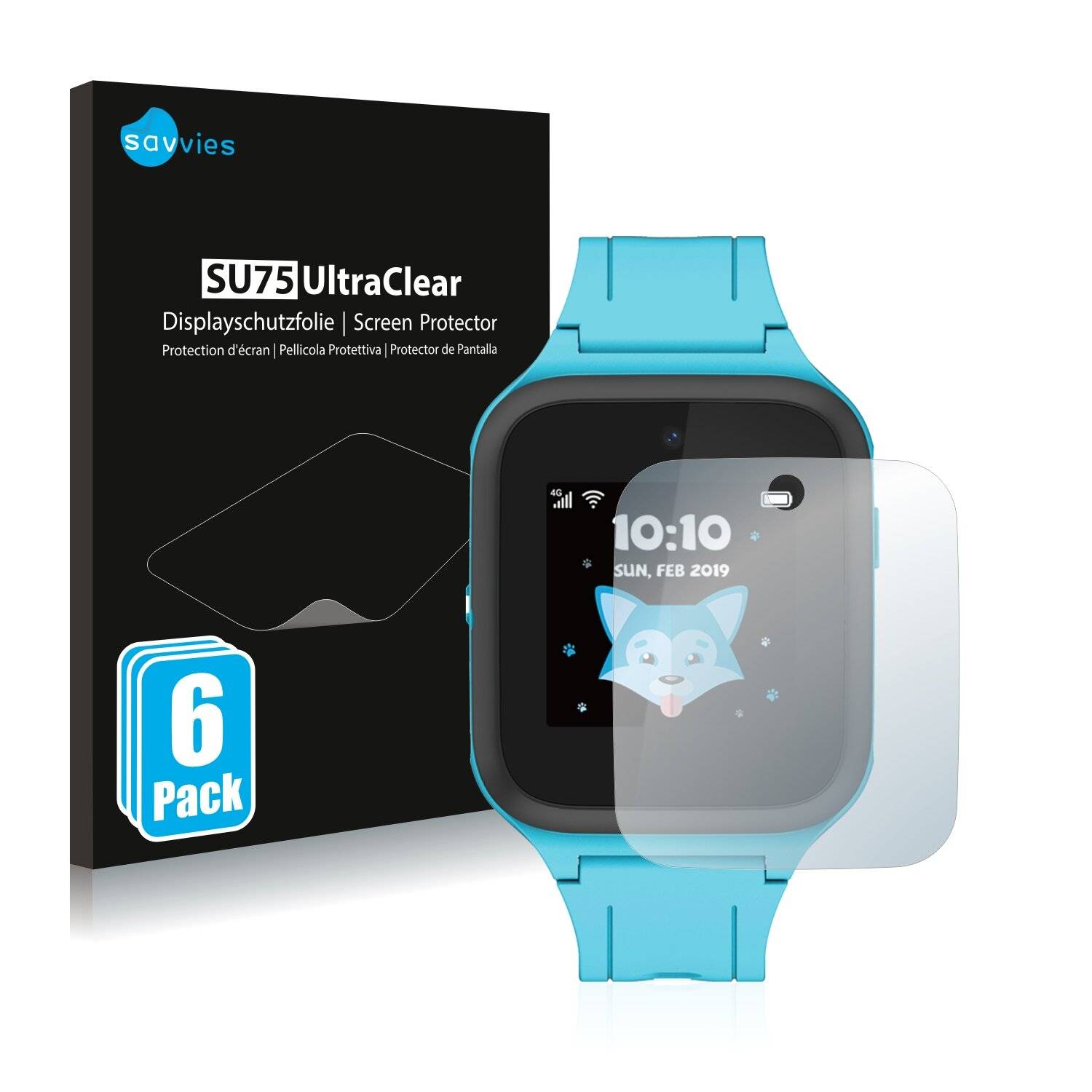 6x Savvies SU75 Displayschutzfolie für TCL Movetime FamilyWatch Kids