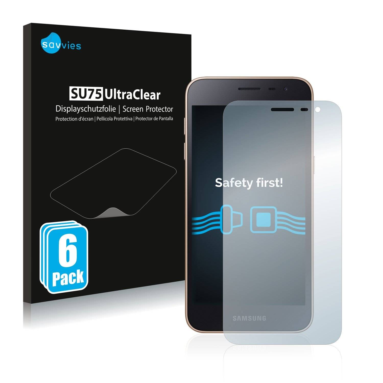 6x Savvies SU75 Displayschutzfolie für Samsung Galaxy J2 Core
