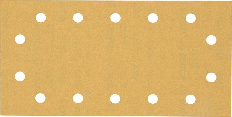 Ein beiger Quadrat mit sechs gleichmäßig verteilten weißen Kreisen, die in zwei Reihen zu je drei angeordnet sind.