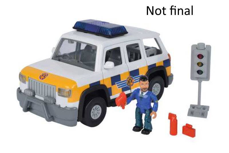 Simba Feuerwehrmann Sam Polizeiauto 4x4 mit Figur, Spielfahrzeug