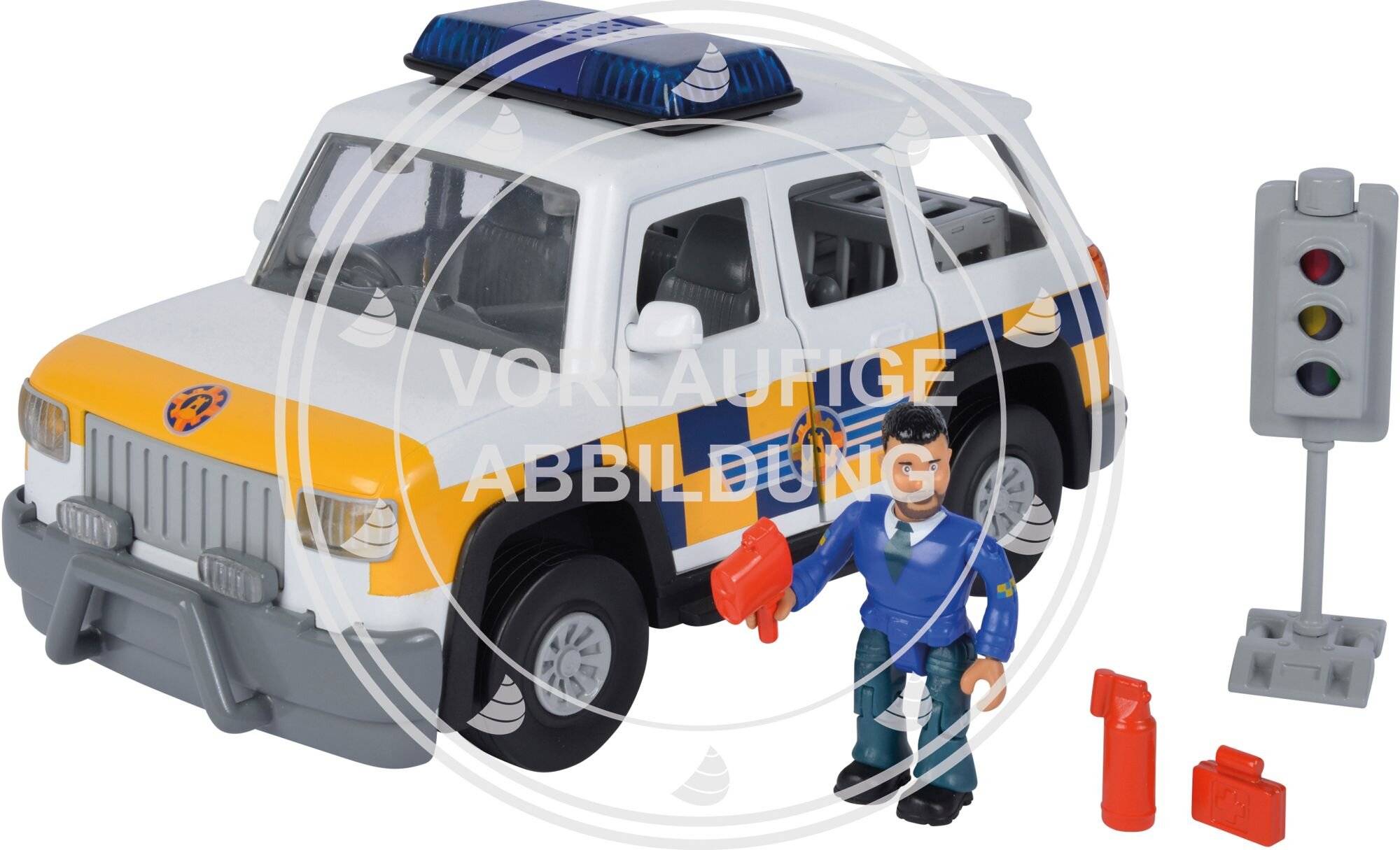 Simba Feuerwehrmann Sam Polizeiauto 4x4 mit Figur, Spielfahrzeug