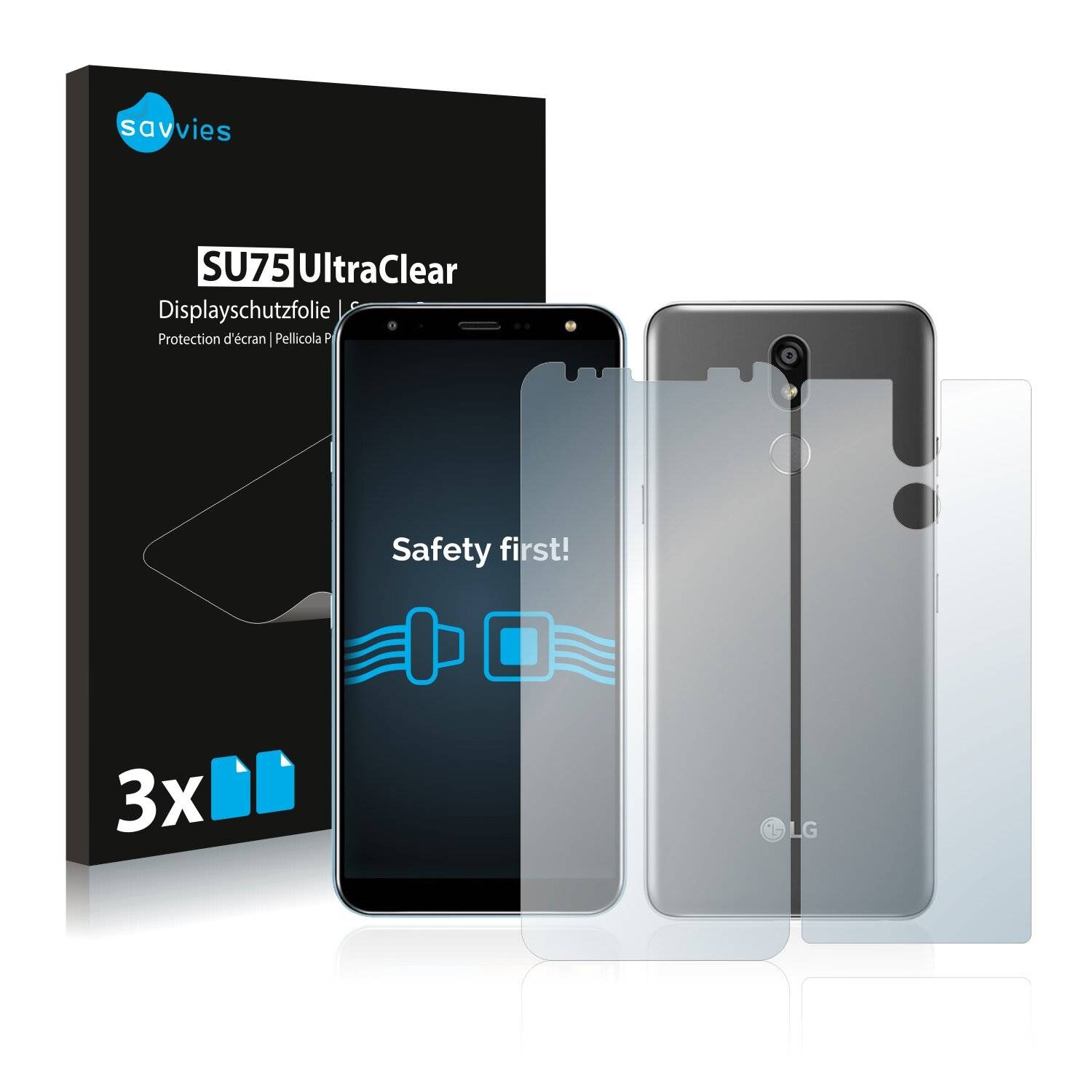 6x Savvies SU75 Displayschutzfolie für LG K40 (Vorder +