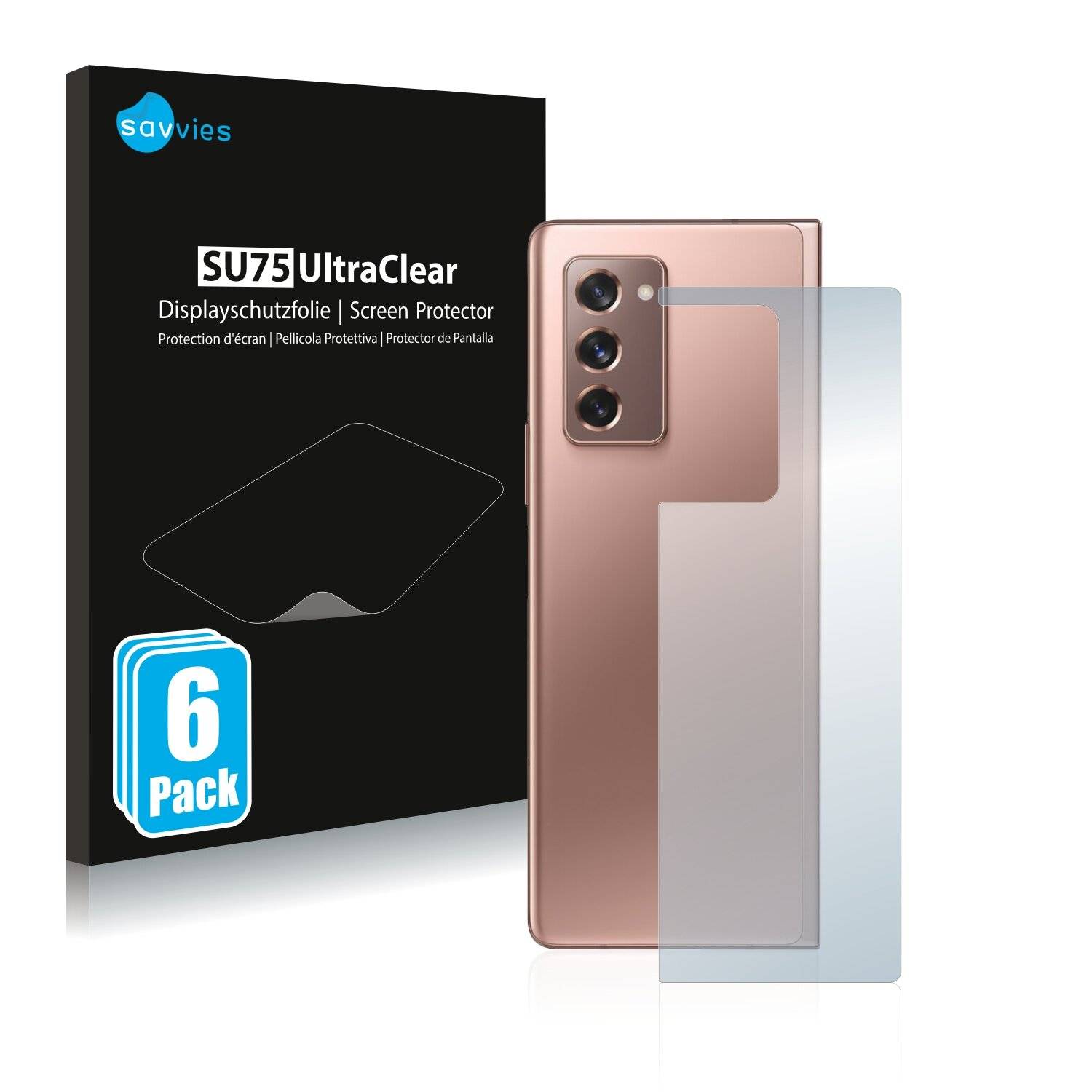 6x Savvies SU75 Displayschutzfolie für Samsung Galaxy Z Fold 2 5G