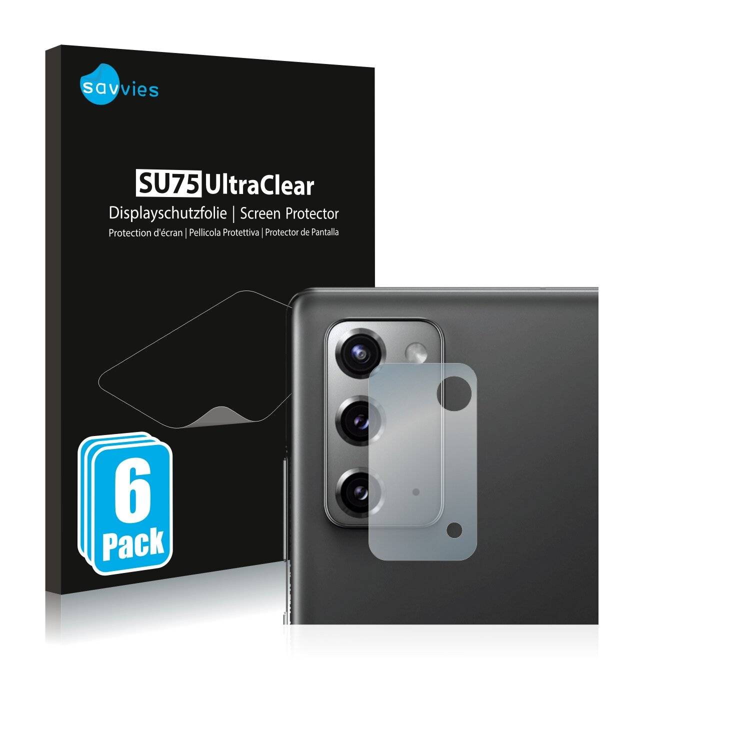 6x Savvies SU75 Displayschutzfolie für Samsung Galaxy Note 20 5G (NUR