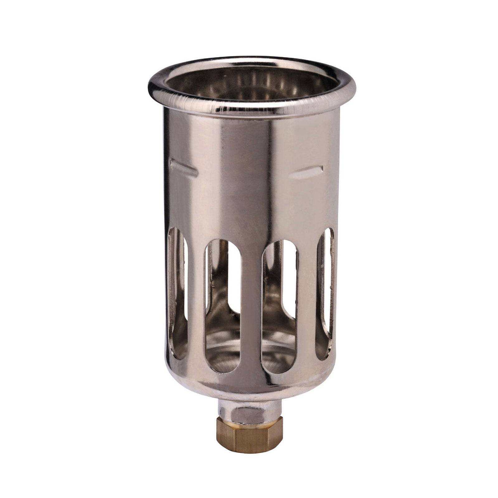 Eine polierte Metallmessing-Ablaufabdeckung mit vertikalen Schlitzöffnungen, die entwickelt wurde, um Wasserablauf zu ermöglichen und gleichzeitig Ablagerungen zu blockieren.