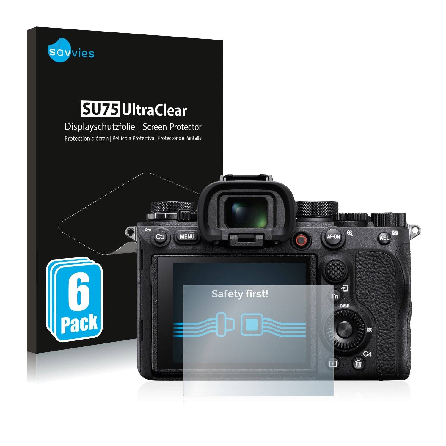 6x Savvies SU75 Displayschutzfolie für Sony Alpha