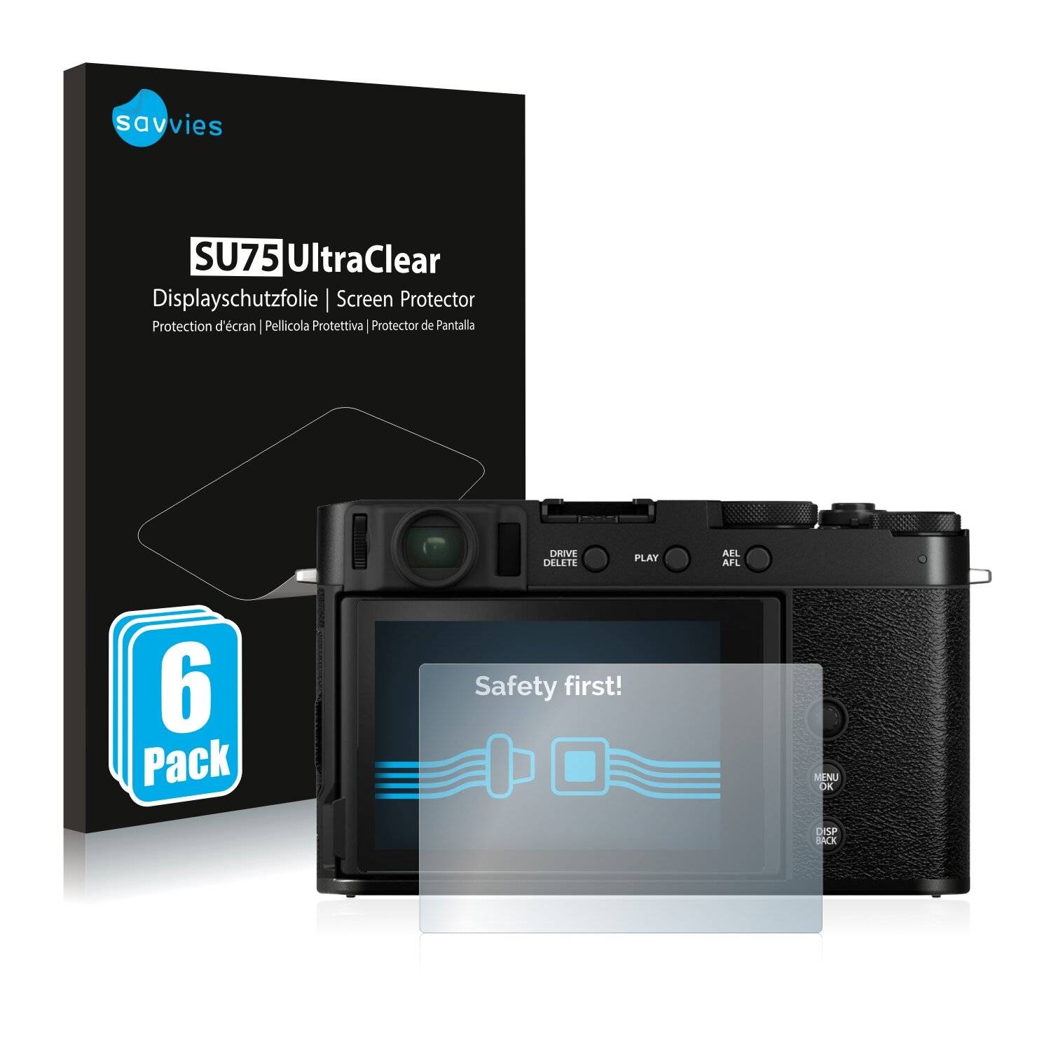 6x Savvies SU75 Displayschutzfolie für Fujifilm