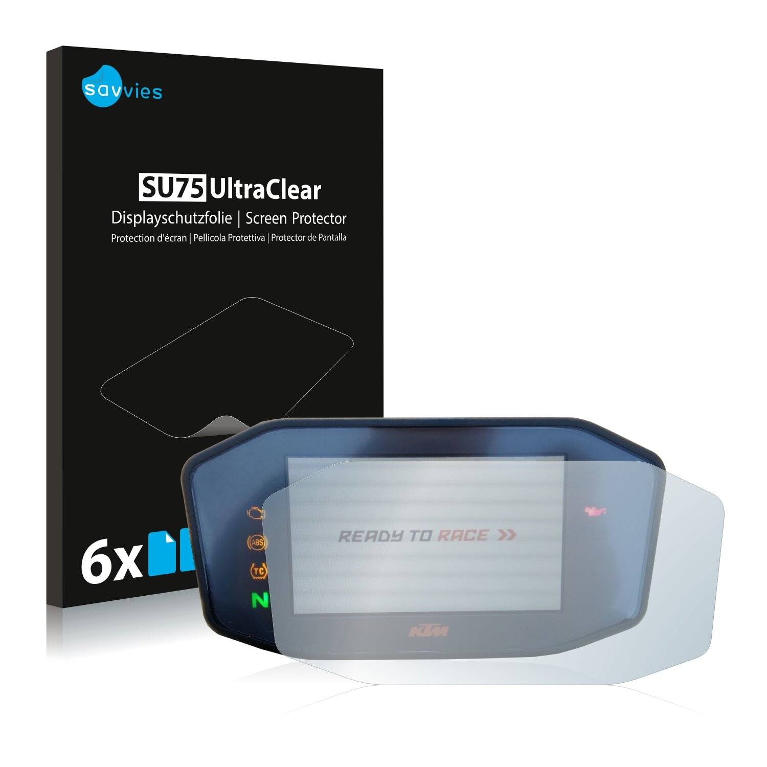 6x Savvies SU75 Displayschutzfolie für KTM 890 Duke R 2020 TFT