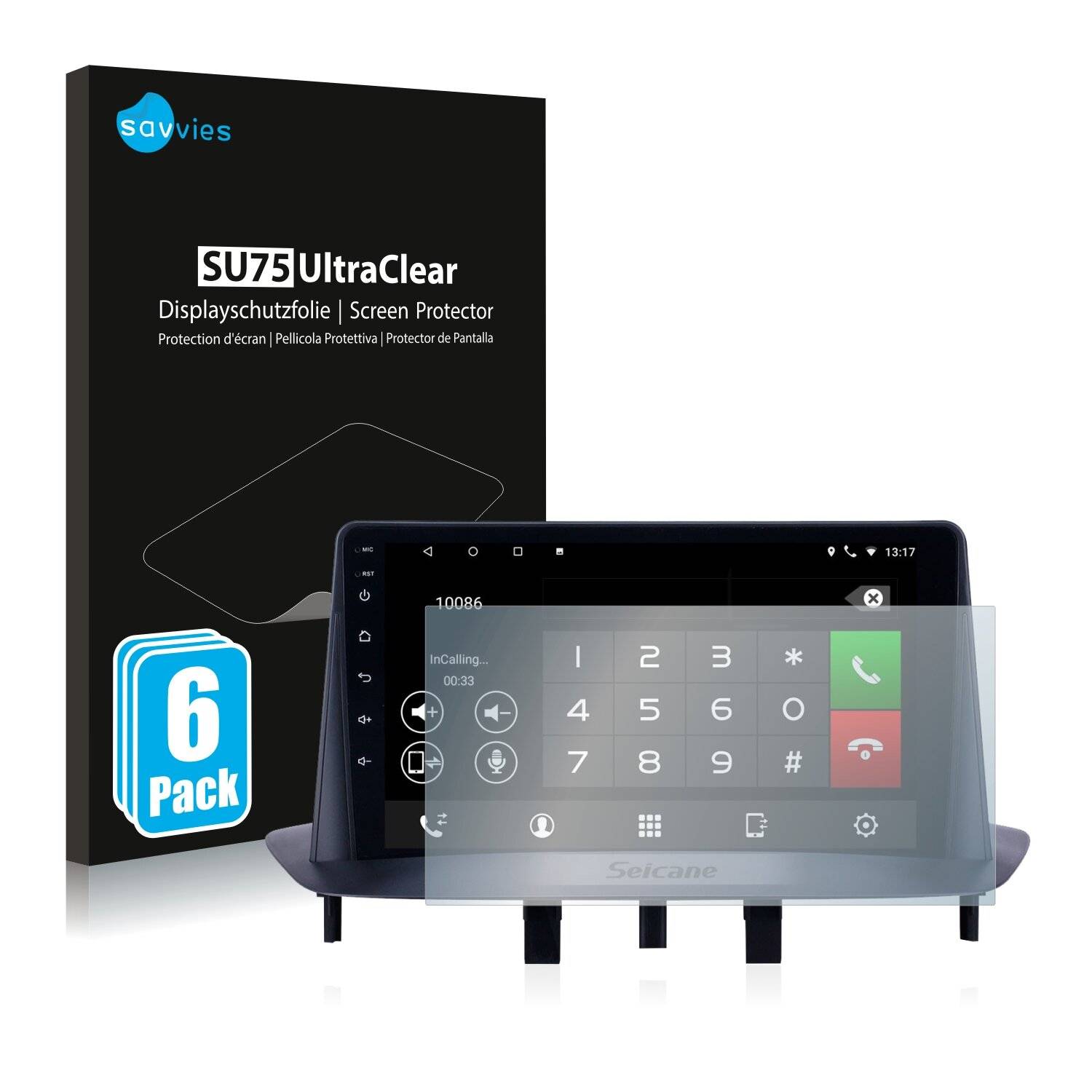 6x Savvies SU75 Displayschutzfolie für Pioneer