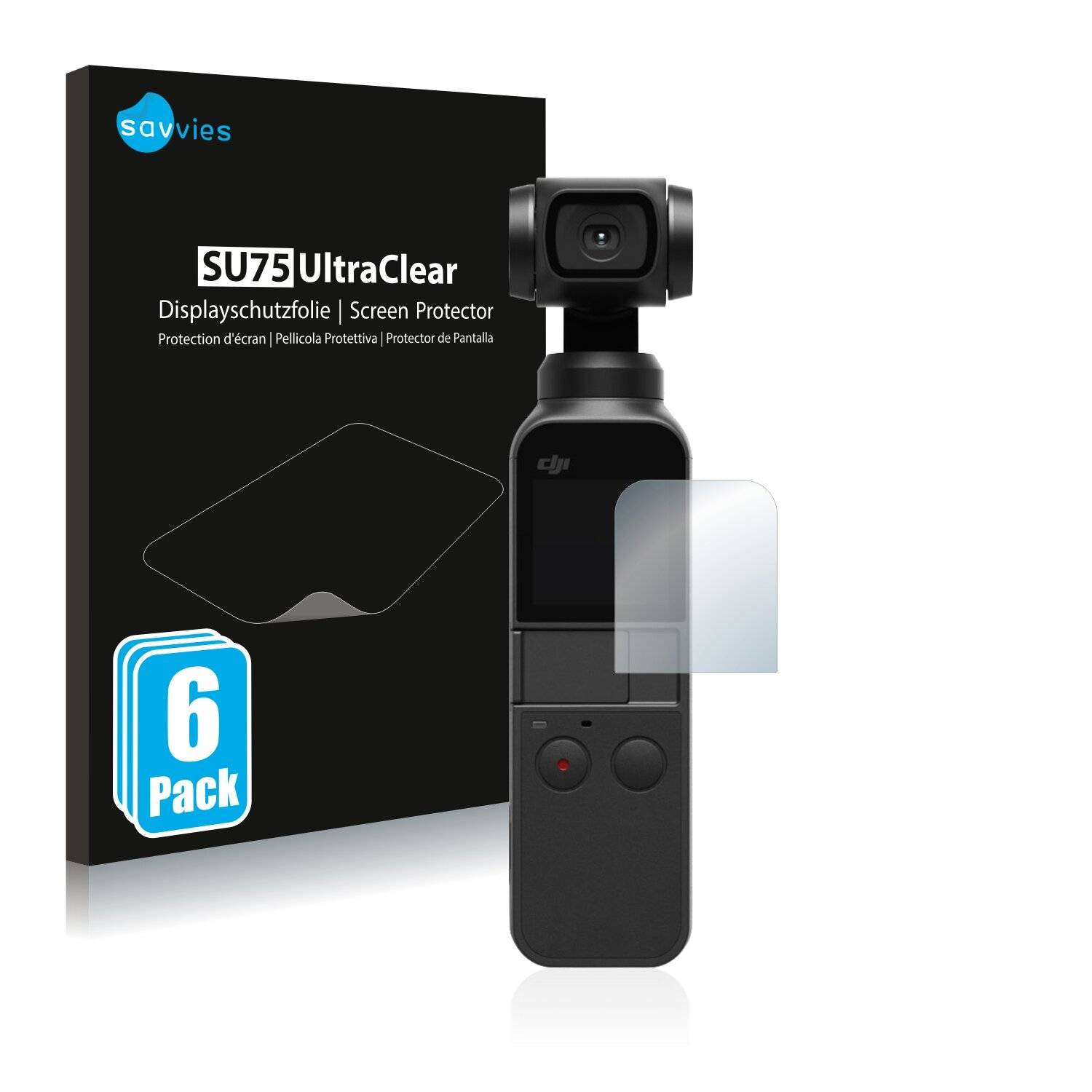 6x Savvies SU75 Displayschutzfolie für DJI Osmo Pocket