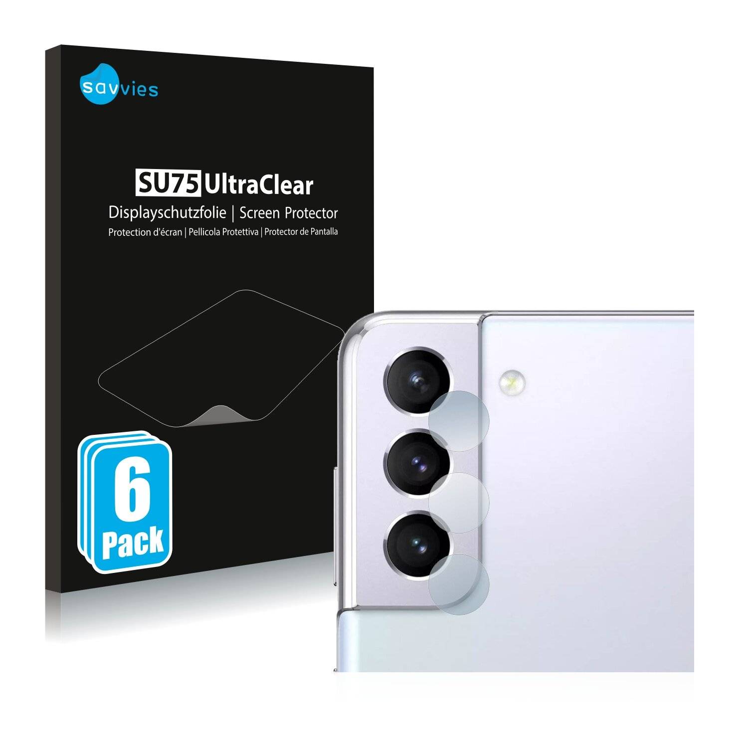 6x Savvies SU75 Displayschutzfolie für Samsung Galaxy S21 (NUR