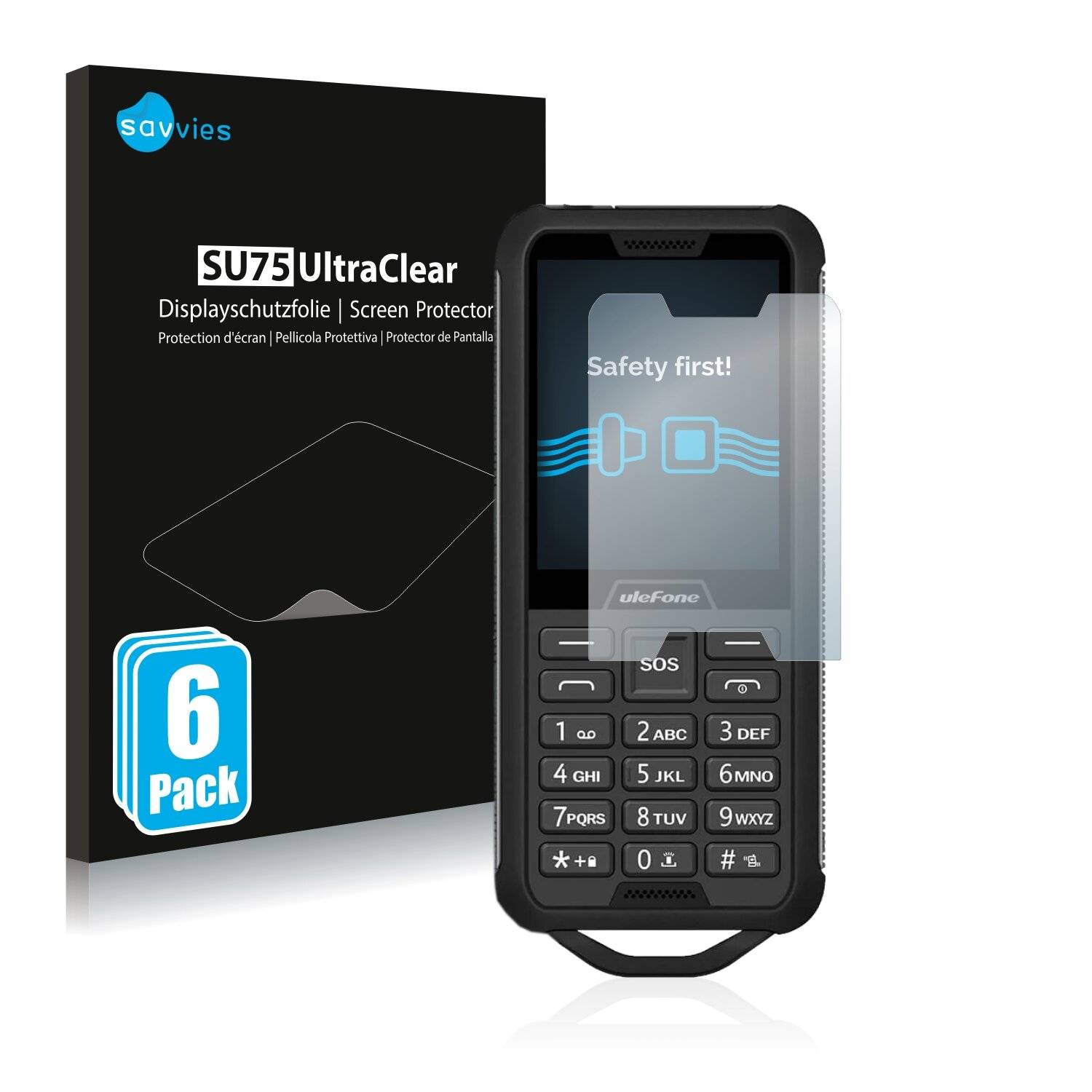 6x Savvies SU75 Displayschutzfolie für Ulefone Armor Mini