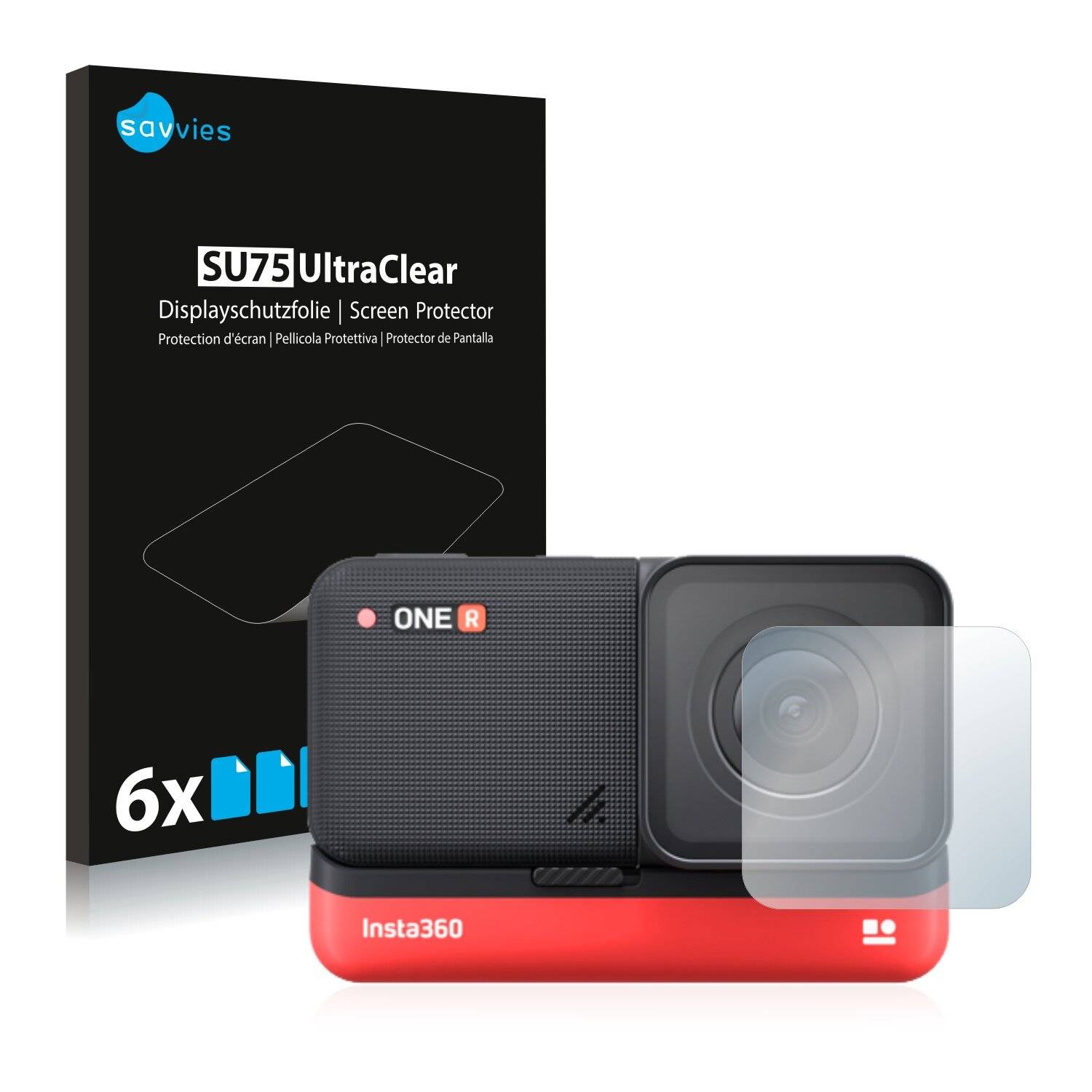 6x Savvies SU75 Displayschutzfolie für Insta360 One R Twin Edition 4K Weitwinkel-Mod