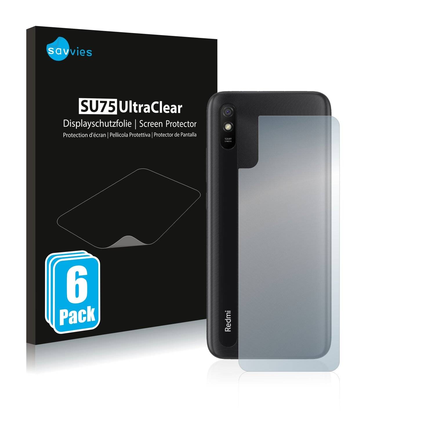 6x Savvies SU75 Displayschutzfolie für Xiaomi Redmi 9A