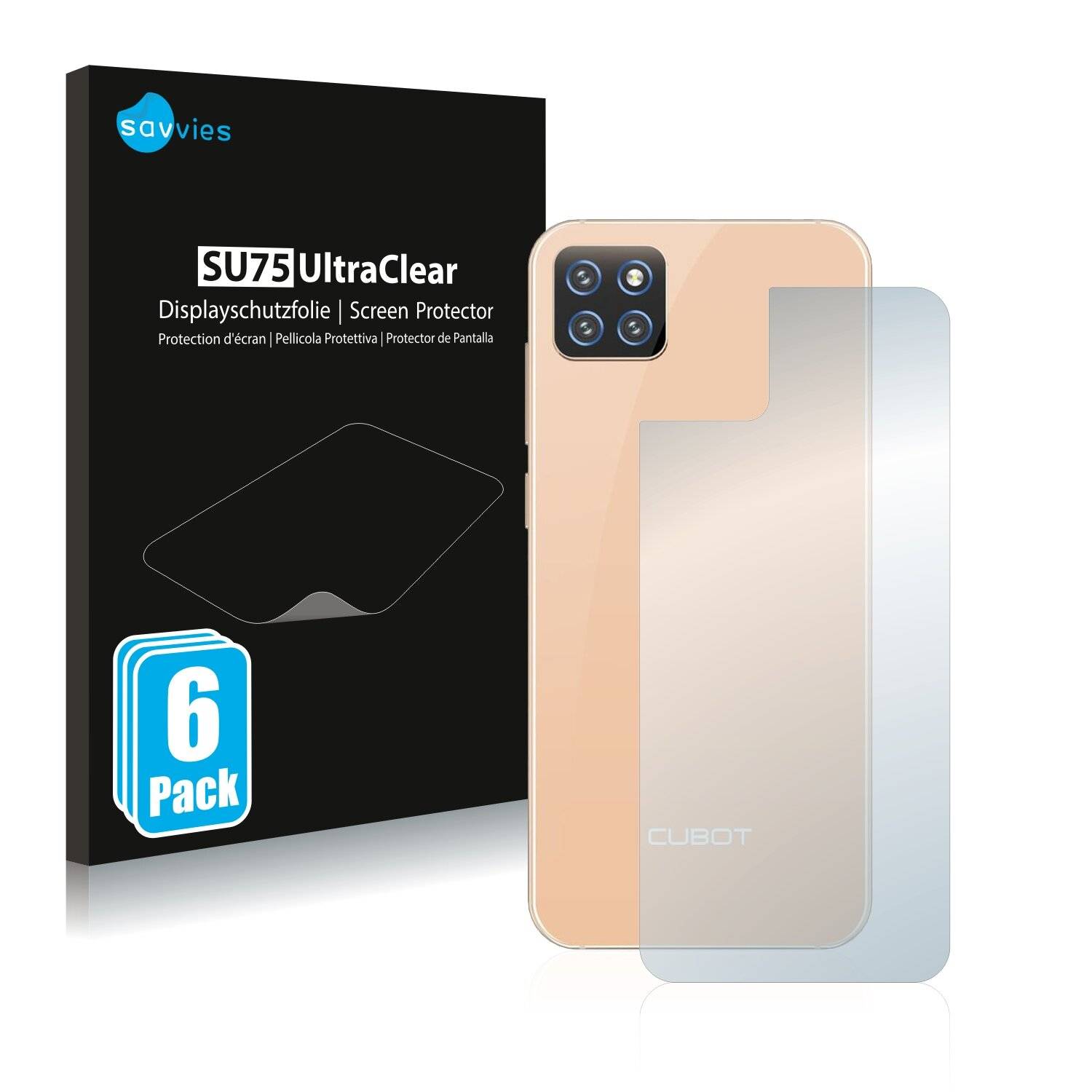 6x Savvies SU75 Displayschutzfolie für Cubot X20 Pro