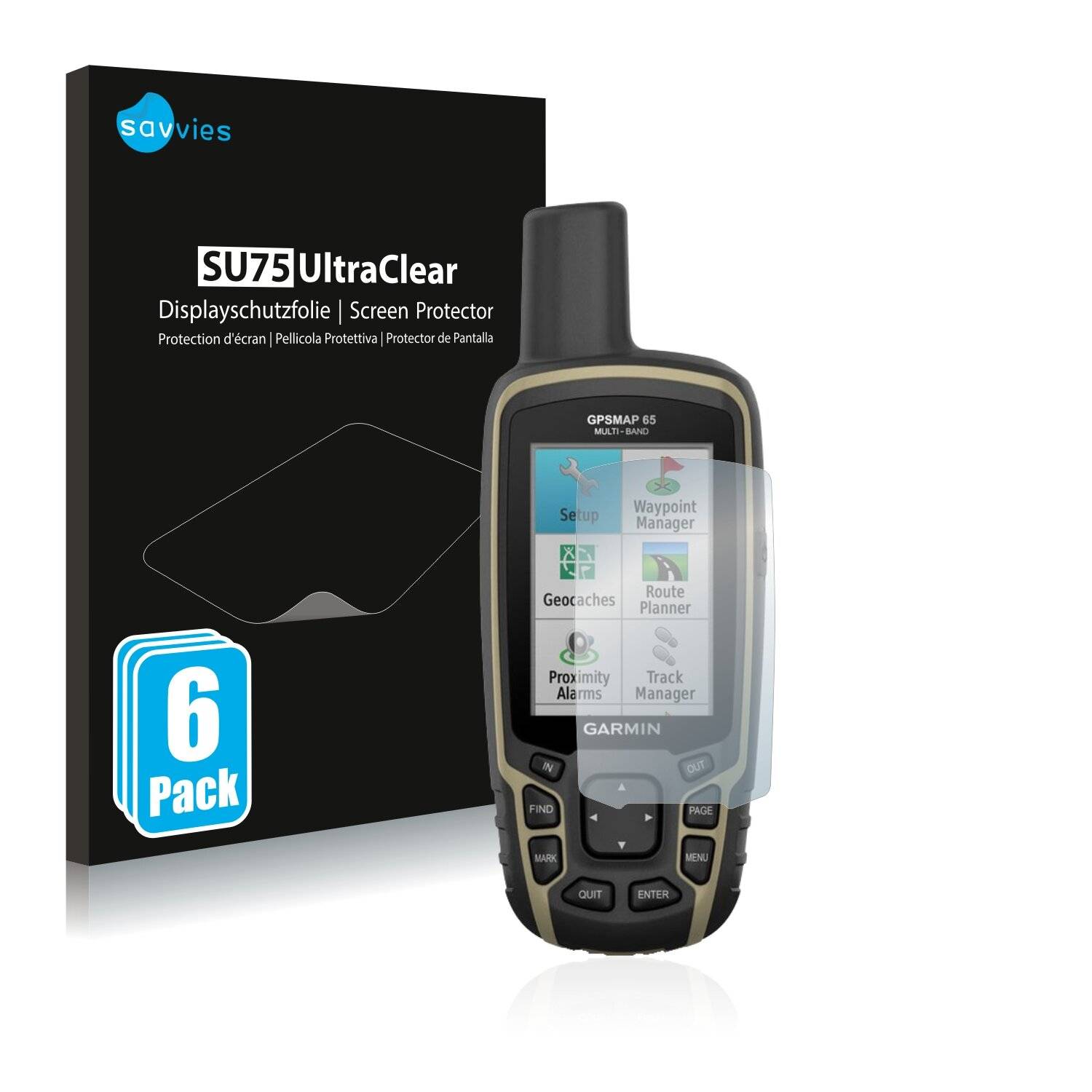 6x Savvies SU75 Displayschutzfolie für Garmin GPSMAP