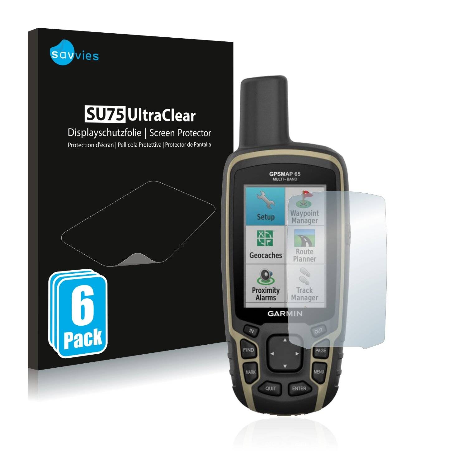 6x Savvies SU75 Displayschutzfolie für Garmin GPSMAP
