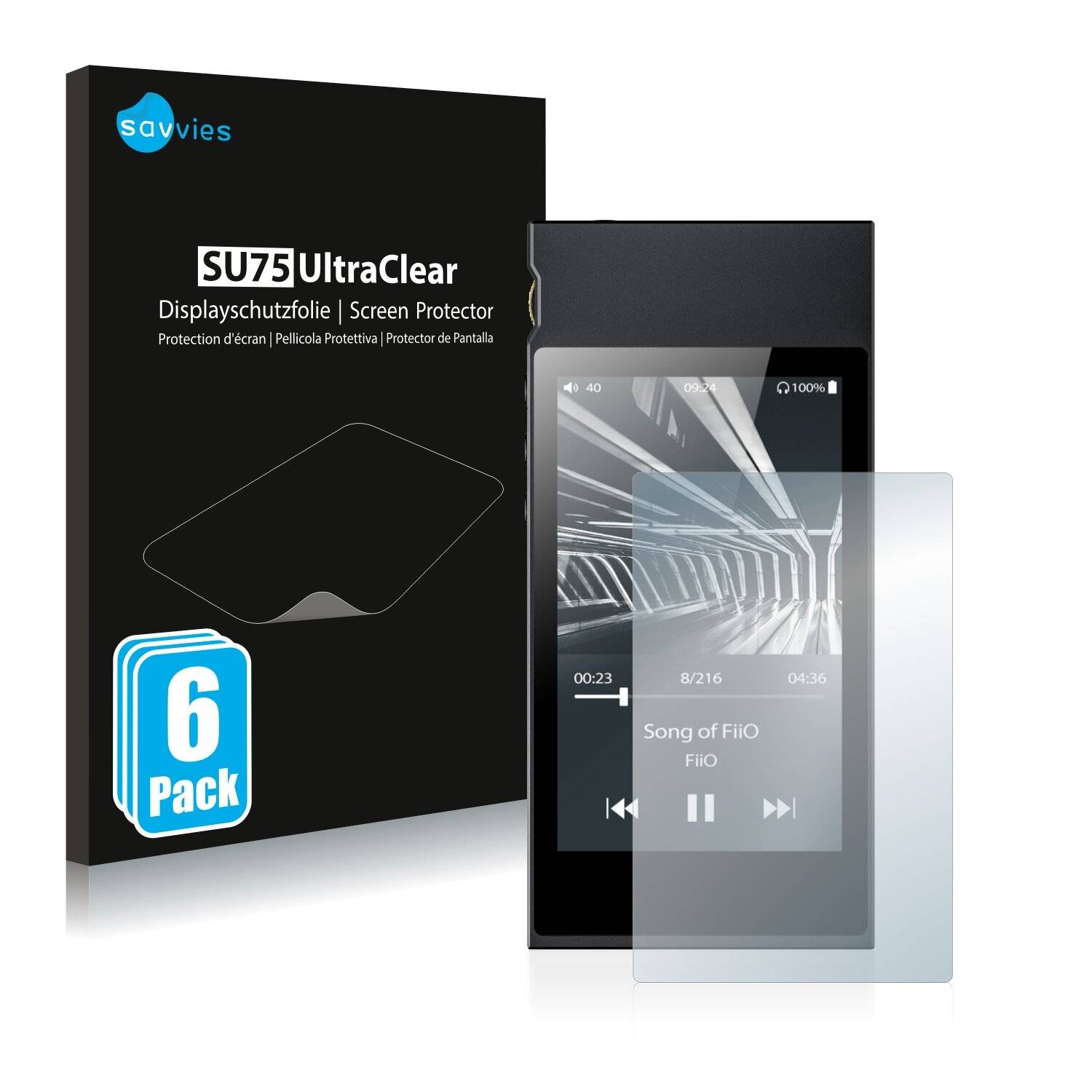 6x Savvies SU75 Displayschutzfolie für FiiO